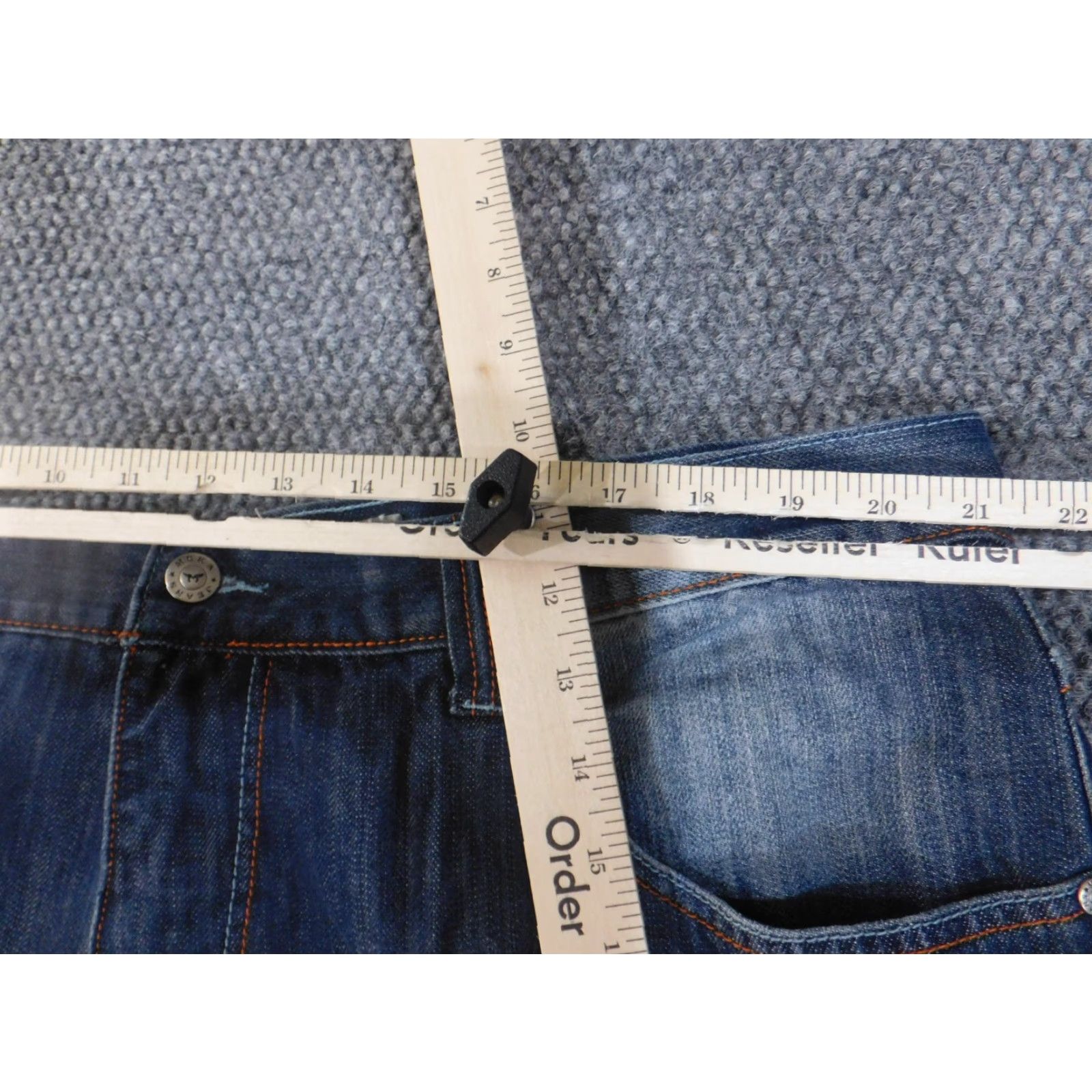 Etro muka Jeans 42x32 Mens Straight Denim Blue Cotton Zip Pockets Vintage Grunge Cowboy 90s Style Jeans Mens Regular 42x32 Size US 42 / EU 58 - 7 Thumbnail