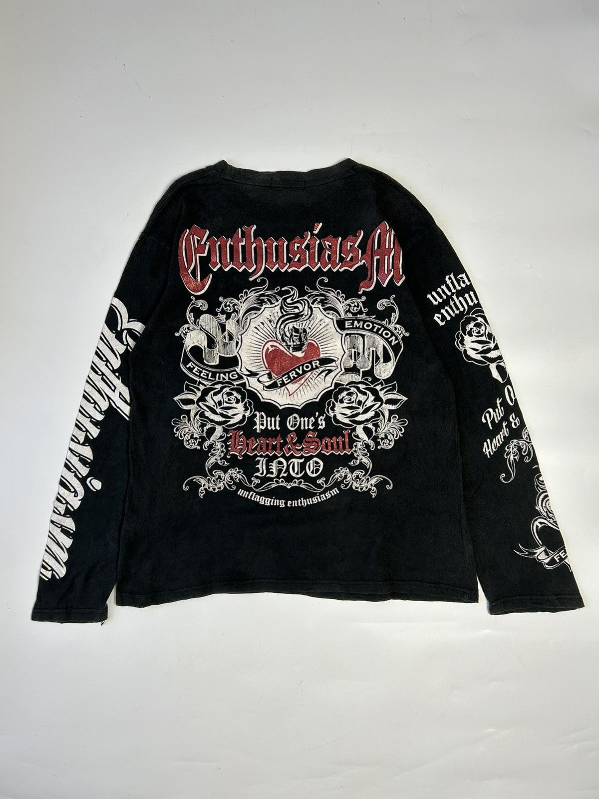 Japanese Brand ENTHUSIASM LONG SLEEVE PRINTED T-SHIRT Size US M / EU 48-50 / 2 - 1 Thumbnail