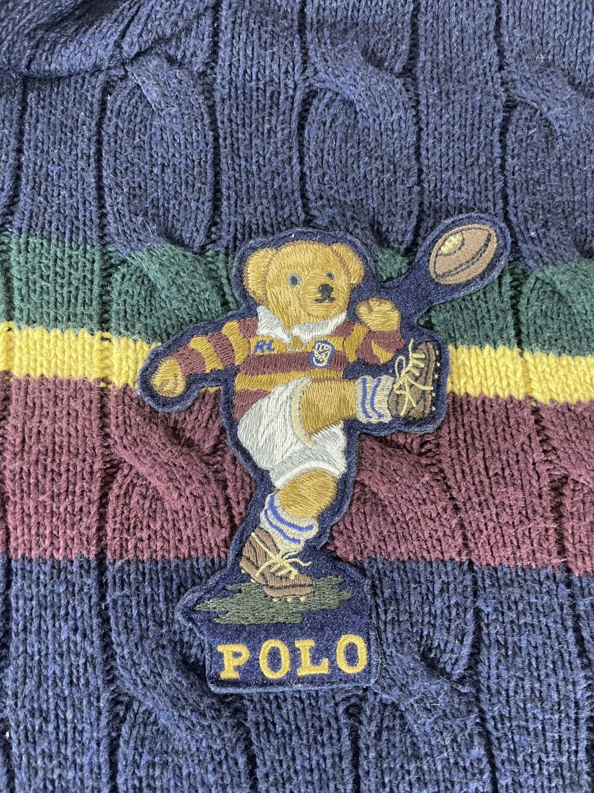 Polo Ralph Lauren POLO RALPH LAUREN Bear Rugby Letterman Hoodie Sweater Men's Size US XL / EU 56 / 4 - 3 Thumbnail