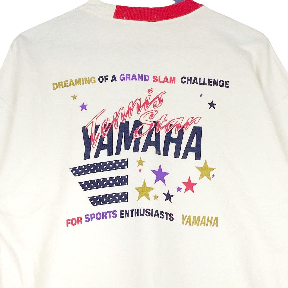 Vintage × Yamaha Vintage Yamaha Printed Crewneck Sweatshirt White Pullover Size US L / EU 52-54 / 3 - 4 Thumbnail
