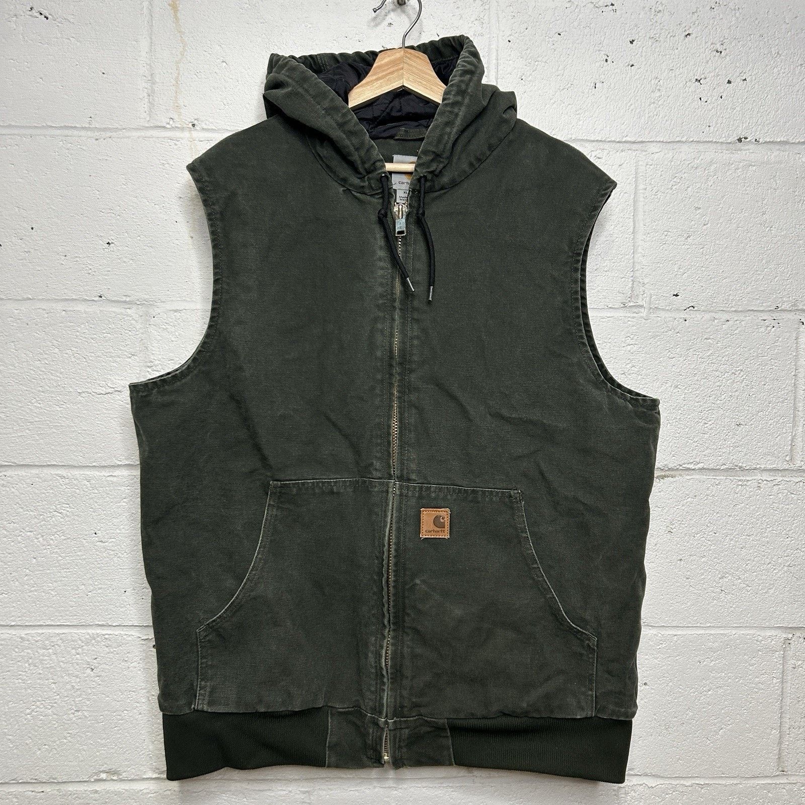 Carhartt Hooded Quilted Canvas Vest “Moss Green” 100121