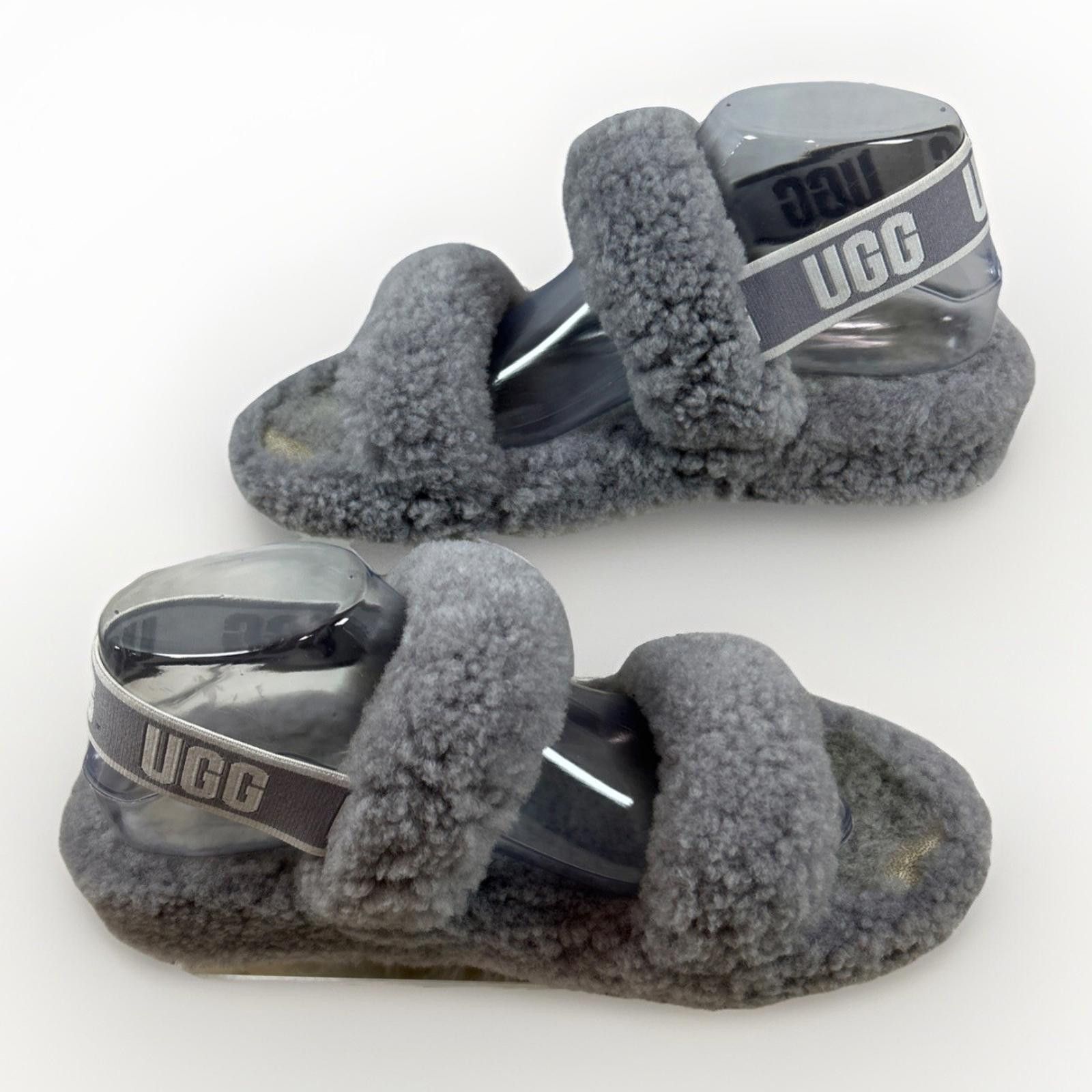 Ugg UGG OH YEAH Women Slingback Slipper Gray Sz 9 US Fluff Wool Size US 9 / IT 39 - 2 Thumbnail