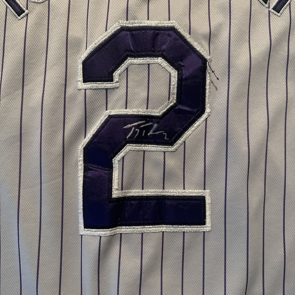Majestic AUTOGRAPHED Troy Tulowitzki Colorado Rockies Jersey Size US M / EU 48-50 / 2 - 3 Thumbnail