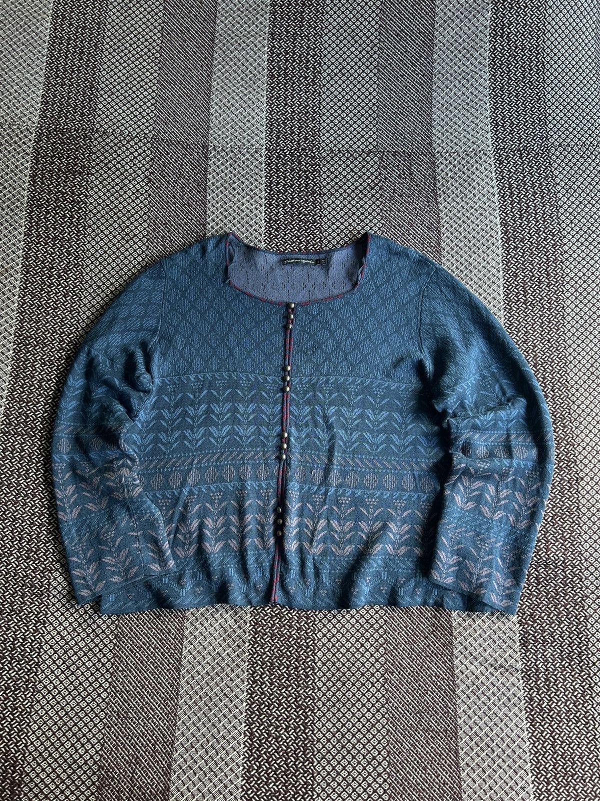 Gudrun Sjoden × Japanese Brand × Vintage Gurdun Sjóden Cardigan Womens Linen Avantgarde Japanese SZ L Size L / US 10 / IT 46 - 1 Thumbnail