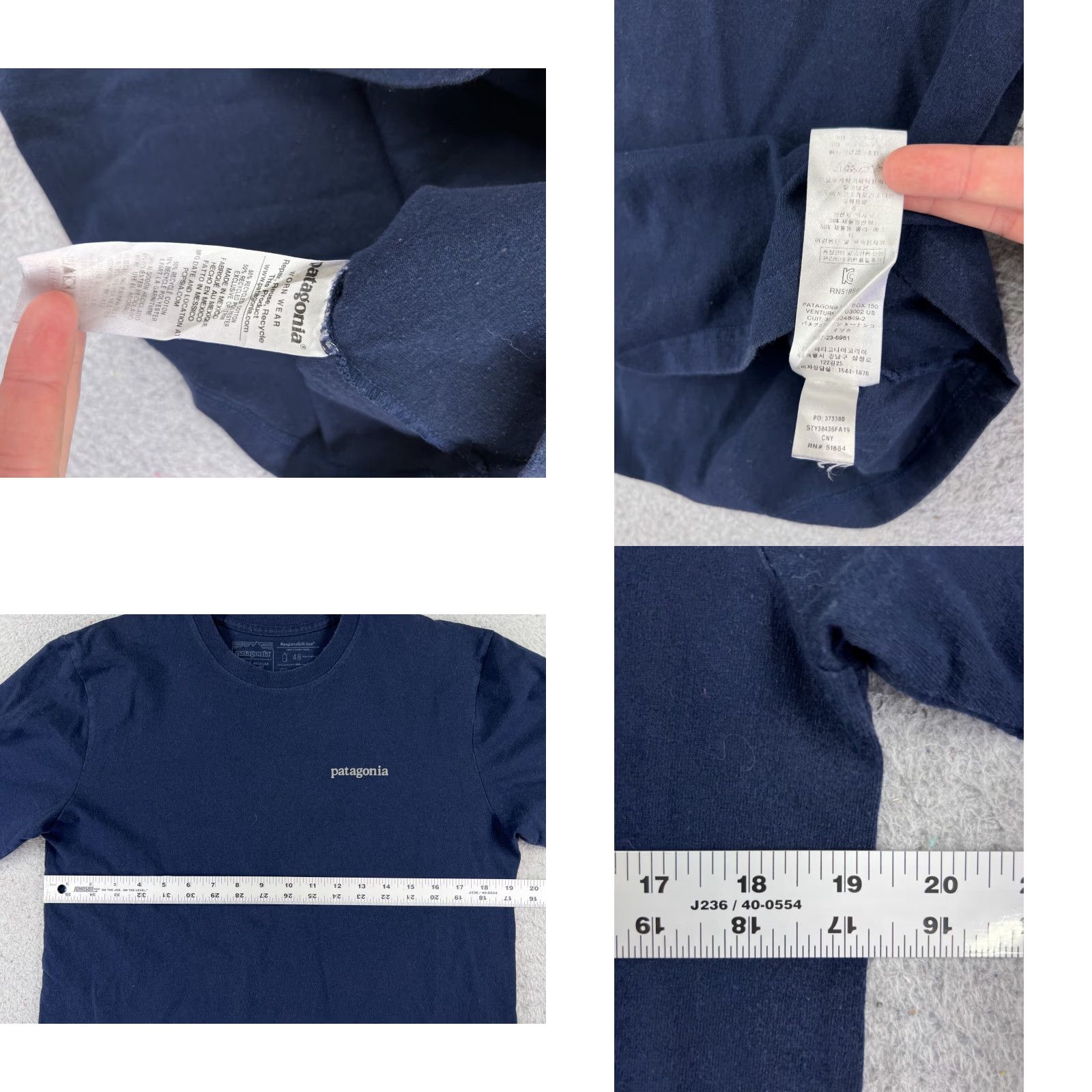 Patagonia Patagonia Shirt Men Small Blue Long Sleeve Crew Neck Polyester Jersey Logo All Seasons T-Shirt Mens Size US S / EU 44-46 / 1 - 8 Thumbnail