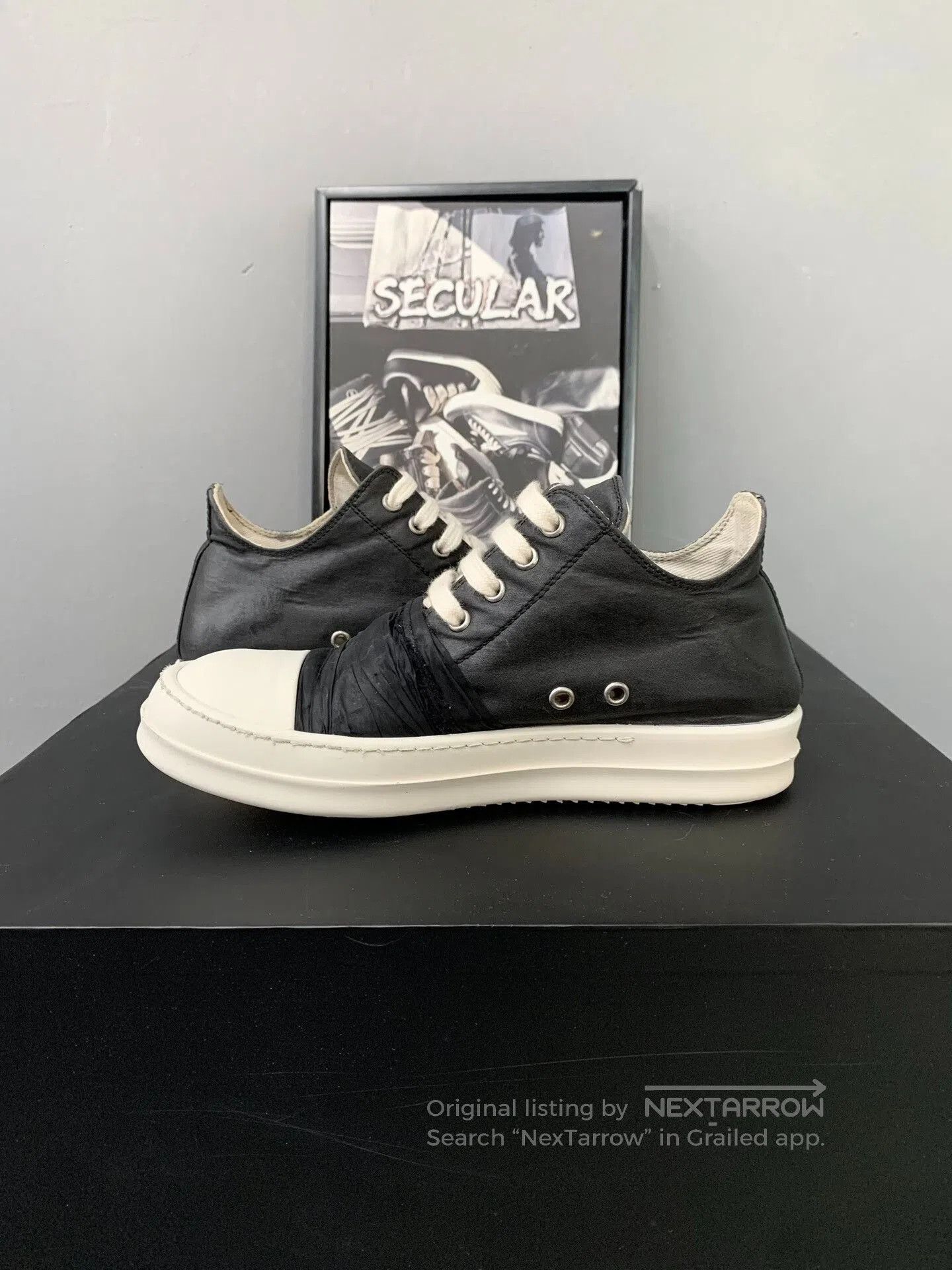 Rick Owens rick owens black and white low-top sneakers. Size US 6 / IT 36 - 6 Thumbnail