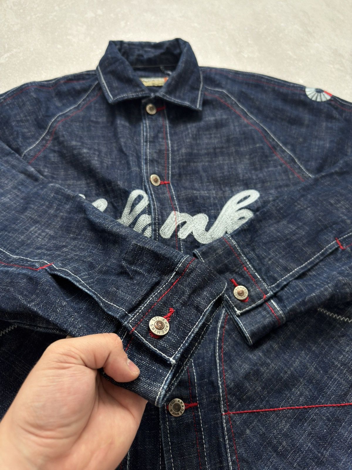 Akademiks × Vintage Vintage Akademiks Denim Hip Hop Jacket Kanye West Style Rare Size US L / EU 52-54 / 3 - 23 Thumbnail