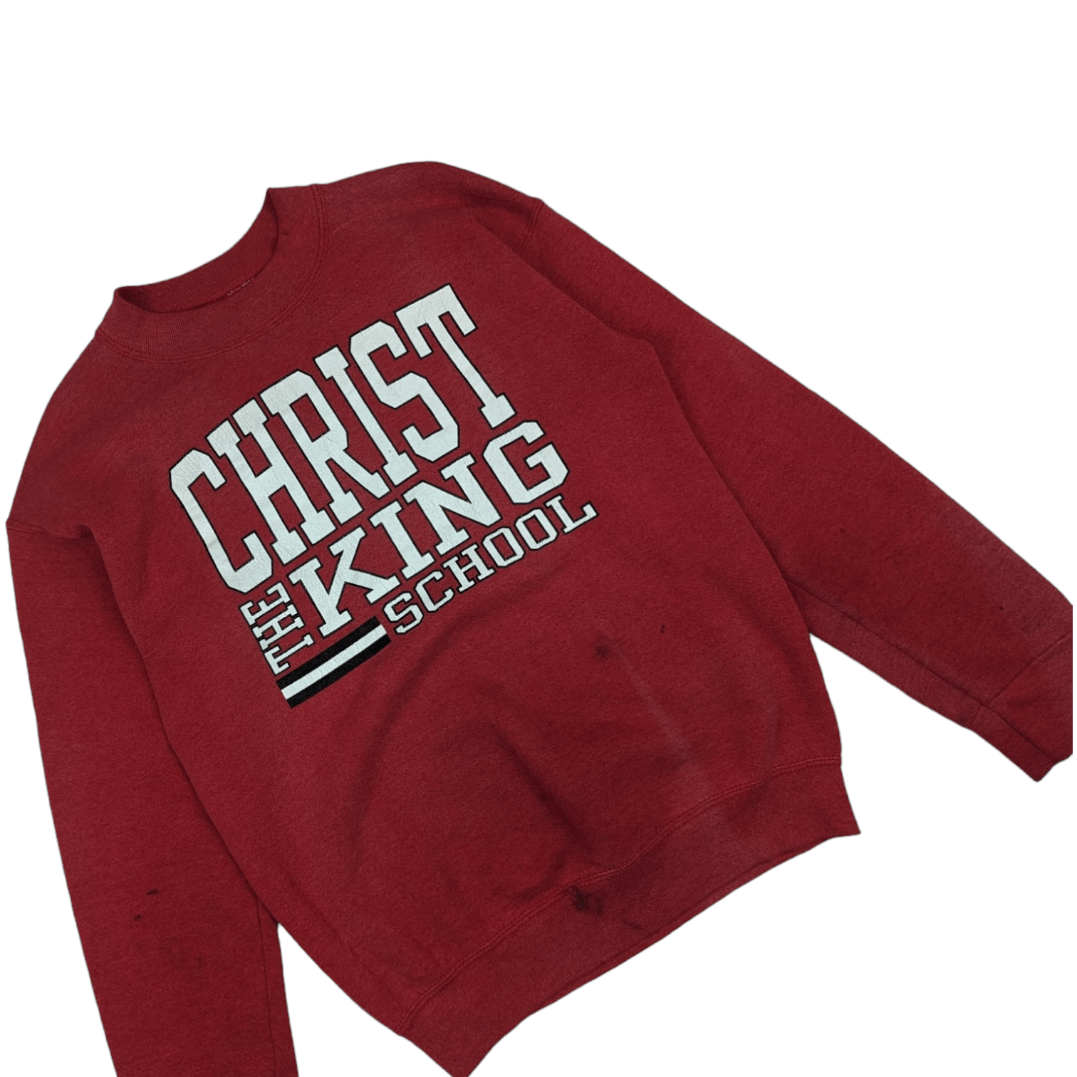 Fruit Of The Loom Vintage 90's CHRIST THE KING School Jumper Sweatshirt Size S / US 4 / IT 40 - 2 Thumbnail