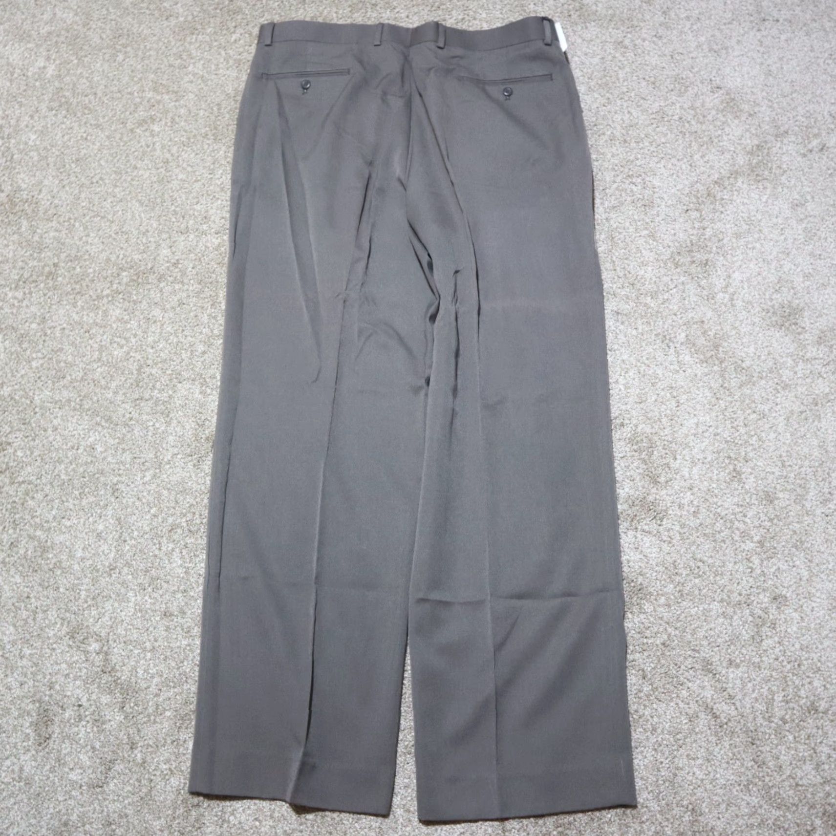 Vintage Barrington Premier Pleated Cuffed Charcoal Gray Wool Dress Pants Size 40x30 Men Shirt? Size US 40 / EU 56 - 7 Thumbnail