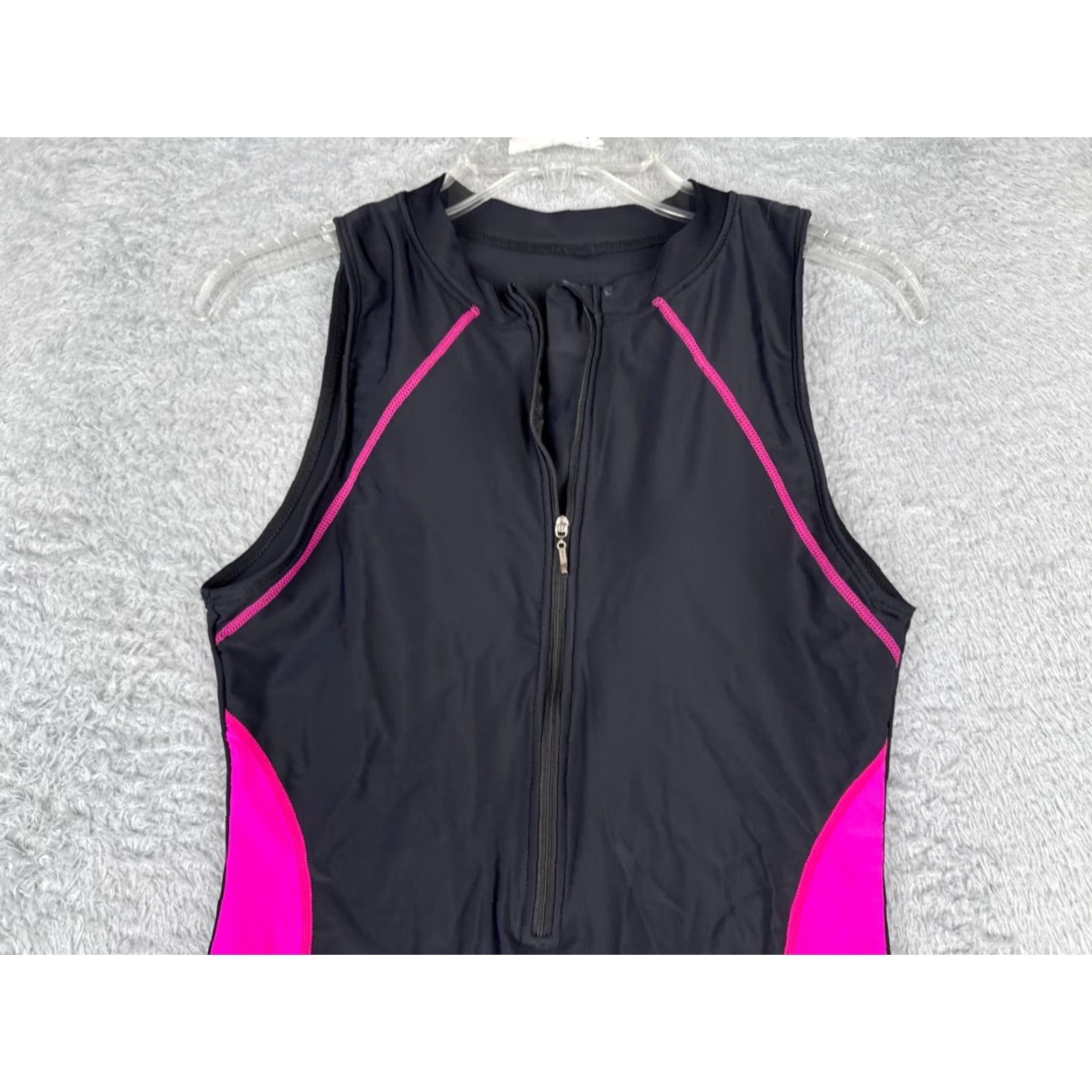Vintage Swimsuit One Piece Black Sleeveless Sports Womens Medium Size ONE SIZE - 4 Thumbnail
