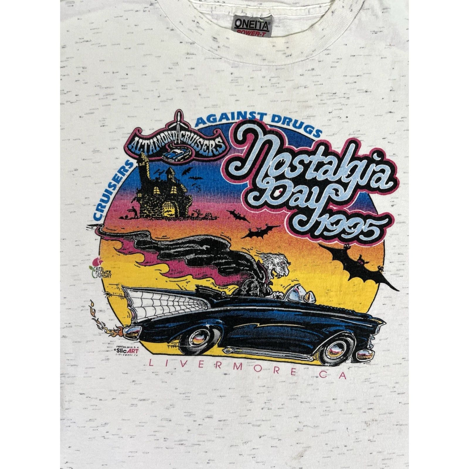 Vintage VINTAGE Altamont Cruisers T-Shirt Dracula Hot Rod Car Show T-Shirt XL 90s Men Gray Short Sleeve Horror Halloween Movie Cars Dracula Mens XL 90s Size US XL / EU 56 / 4 - 2 Thumbnail
