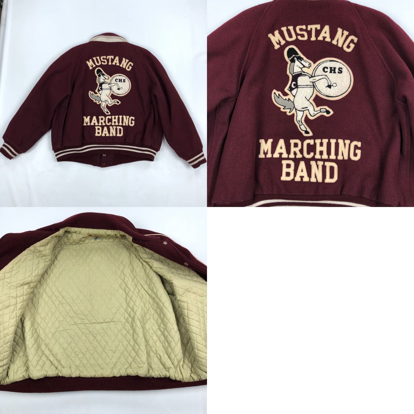 Vintage VINTAGE Hewitt Wool Jacket Men 46 Red Varsity School Marching Band Clifton High Mustangs Size US S / EU 44-46 / 1 - 8 Thumbnail