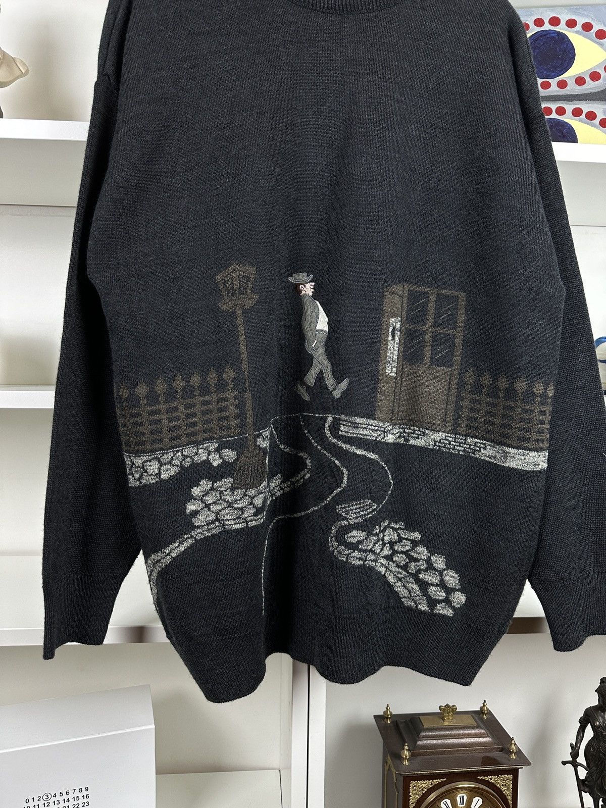 Carlo Colucci Vintage 90s embroided art jumper knit Size US L / EU 52-54 / 3 - 2 Thumbnail