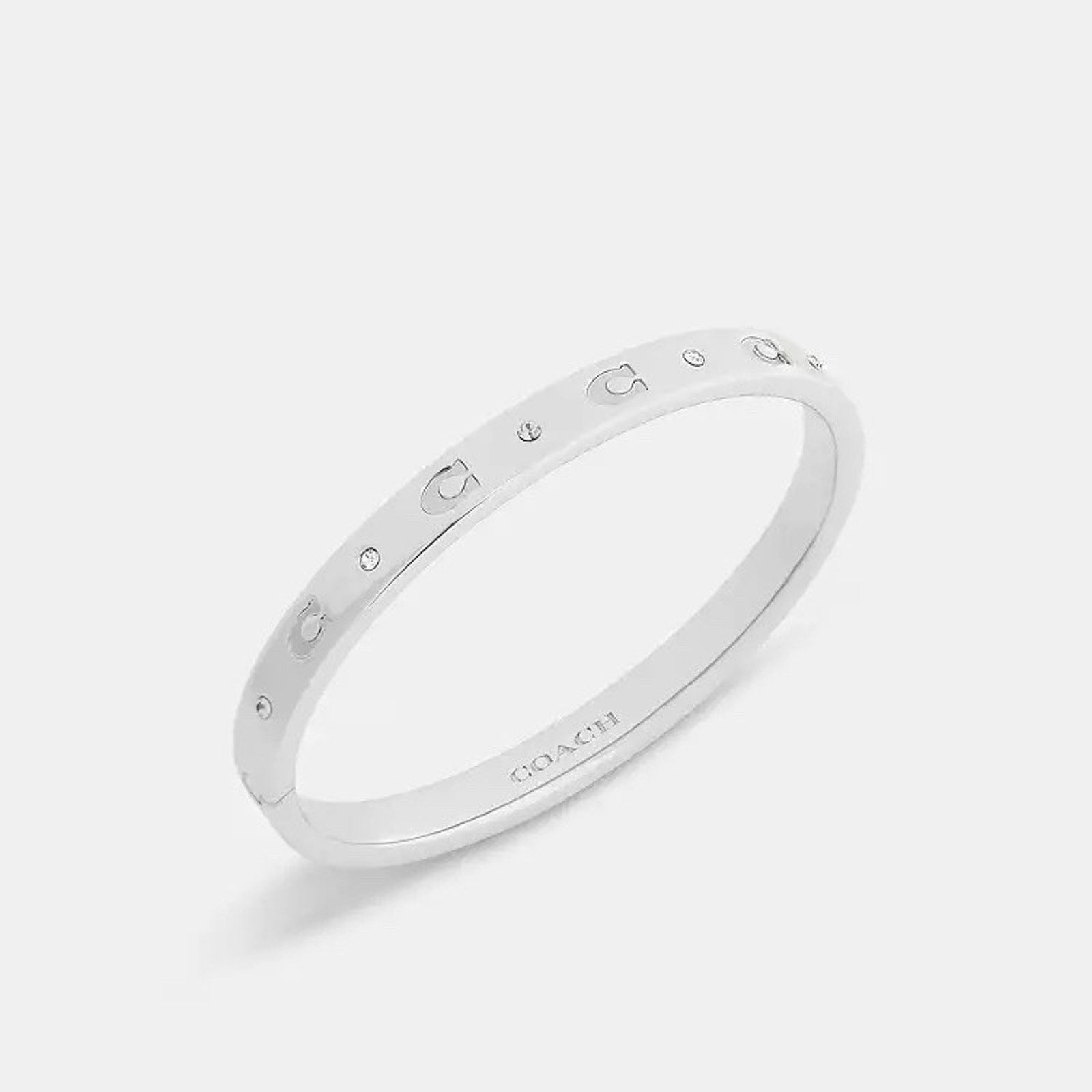 Coach NWT Coach Repeated C Hinged Bangle Plated brass CFG12 Silver Size ONE SIZE - 7 Thumbnail