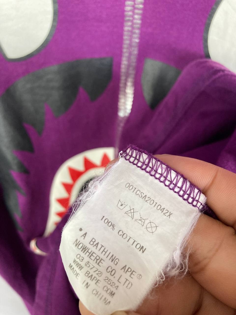 Bape Bape WGM Purple Camo Shark Tee Size US S / EU 44-46 / 1 - 10 Thumbnail