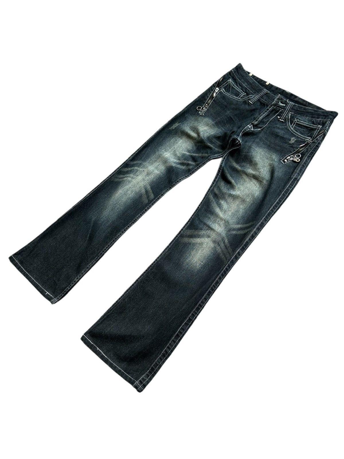 semanticdesign Early 00's Semanticdesign - J-rock whiskered jeans Size US 30 / EU 46 - 4 Thumbnail