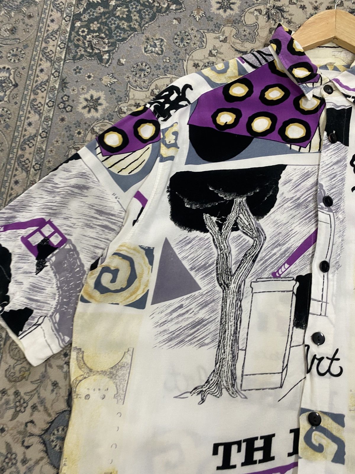 Enrico Coveri ENRICO PANTONI ITALY ART DESIGNER SHORTSLEEVE SHIRT Size US XL / EU 56 / 4 - 6 Thumbnail