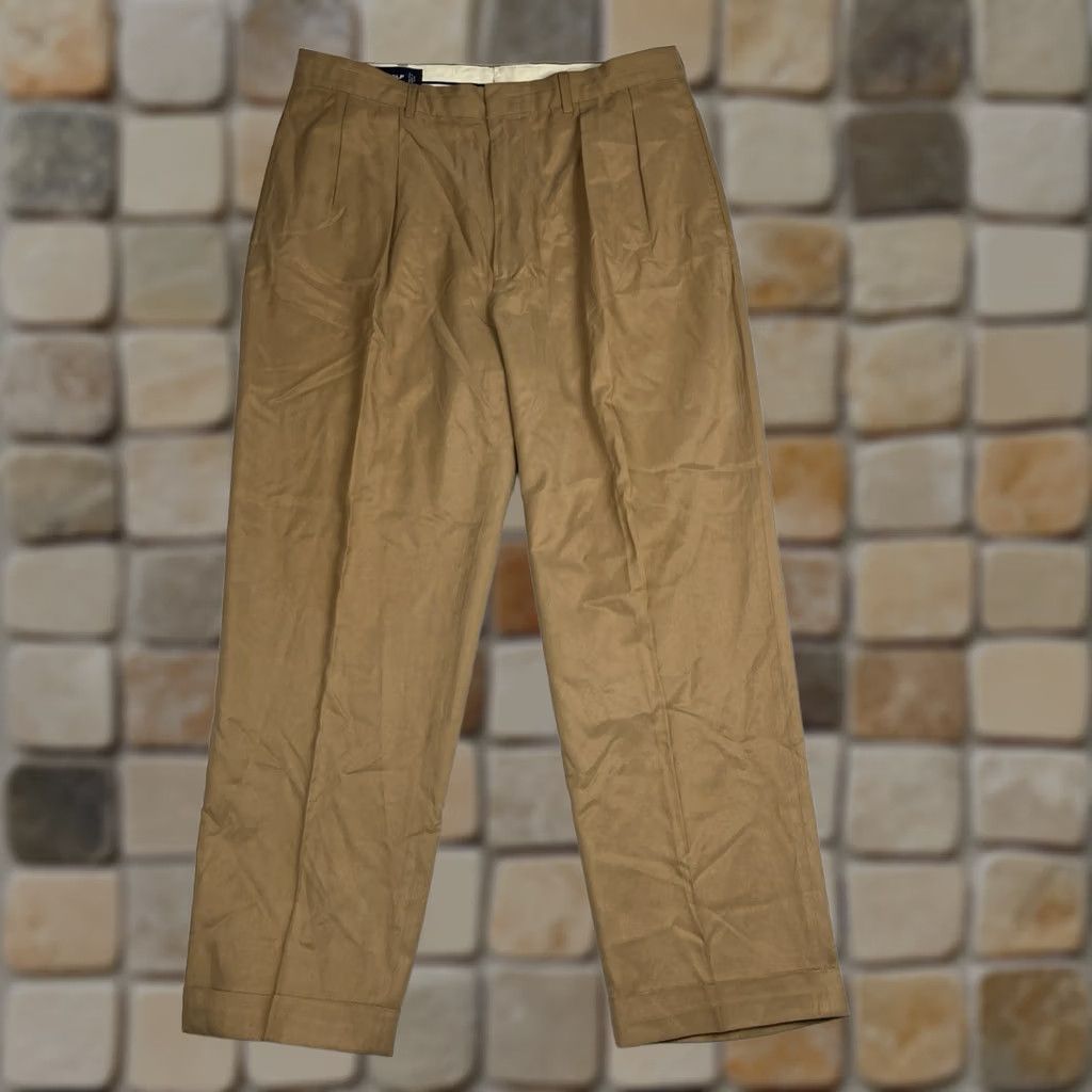Ralph Lauren Vintage Polo Golf Ralph Lauren Mens 36X30 Khaki Silk Cotton Pleated Pants Size US M / EU 48-50 / 2 - 1 Thumbnail