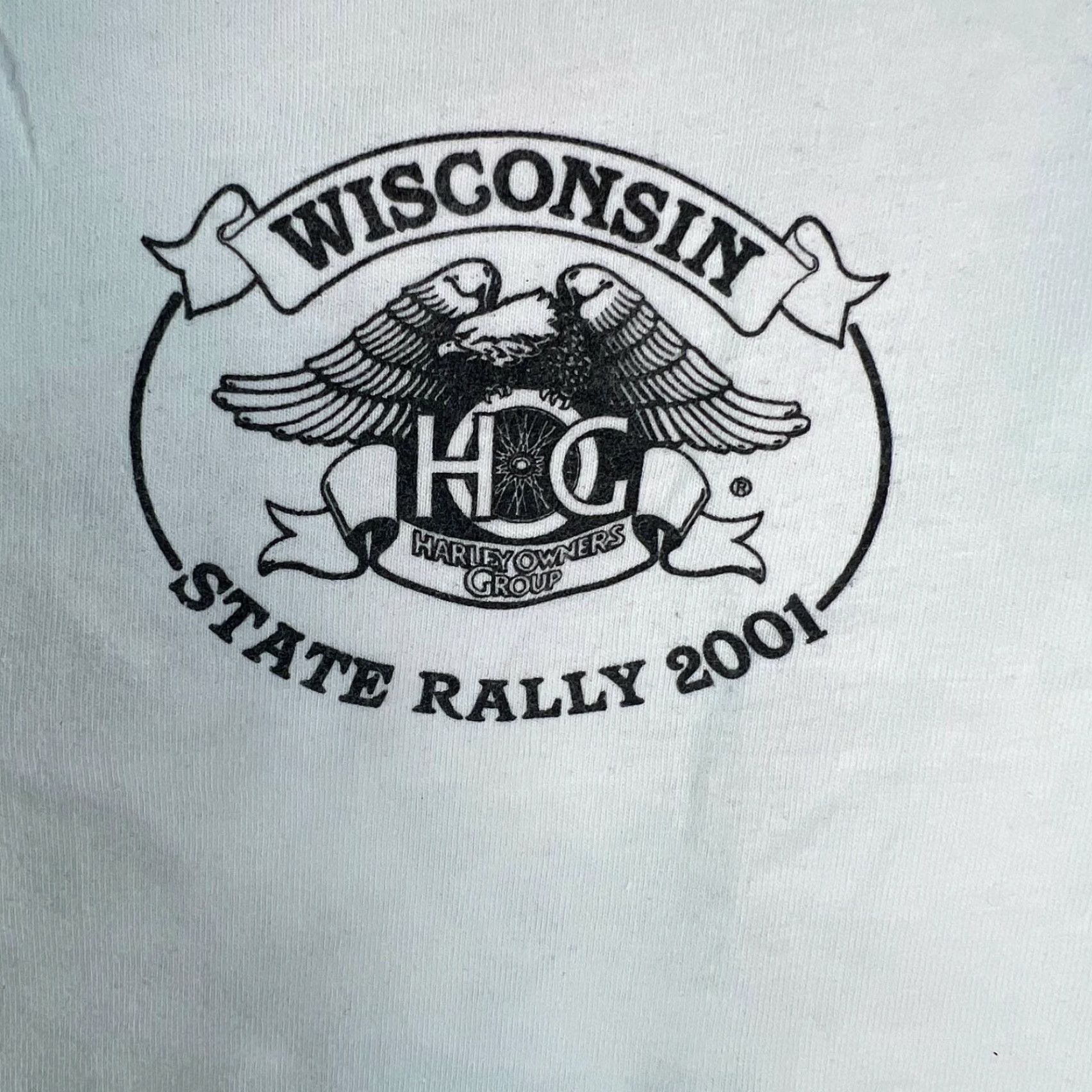Hanes VINTAGE Hanes Motorcycle Graphic T-Shirt 2001 Wisconsin Harley Owners Group La Crosse White Adult XL Mens Size US XL / EU 56 / 4 - 3 Thumbnail
