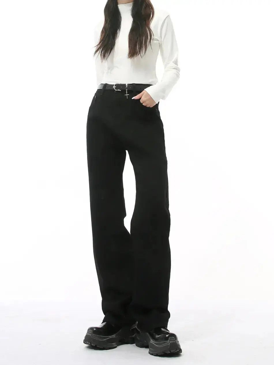 Japanese Brand Retro loose straight leg micro flared jeans Size US 32 / EU 48 - 1 Thumbnail