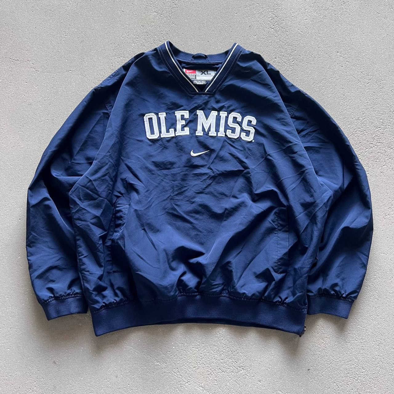 Nike × Vintage Nike Vintage Ole Miss 90s Nylon Sweatshirt XL Size US XL / EU 56 / 4 - 1 Thumbnail