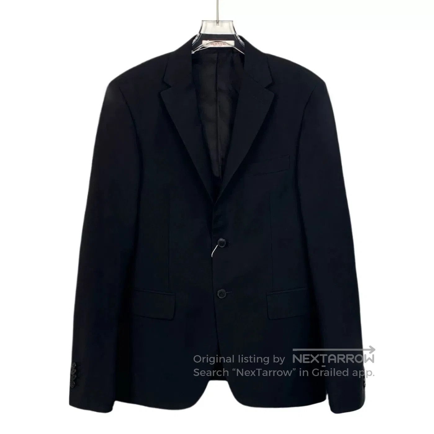 Valentino Black Collared Long-Sleeve Blazer.