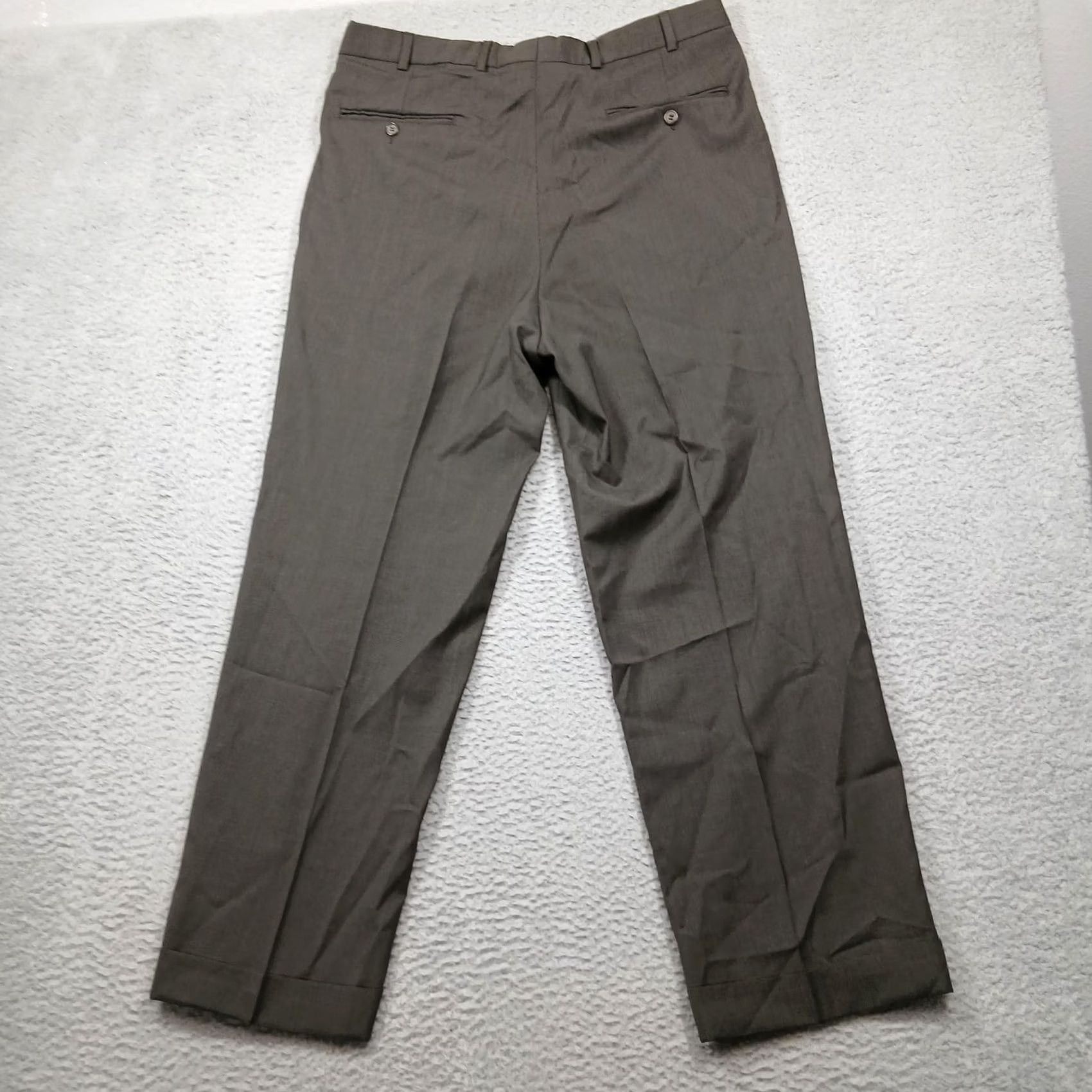 Brooks Brothers Brooks Brothers Suit Pants Mens 35 Gray Wool Pleated Dress Trousers Made USA Size 34R - 3 Thumbnail