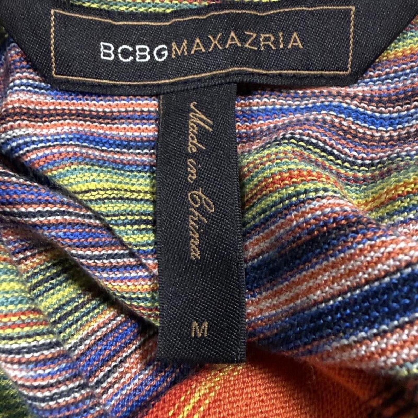 Bcbgmaxazria Vintage Y2K BCBG rainbow striped off the shoulder top Size M / US 6-8 / IT 42-44 - 5 Thumbnail