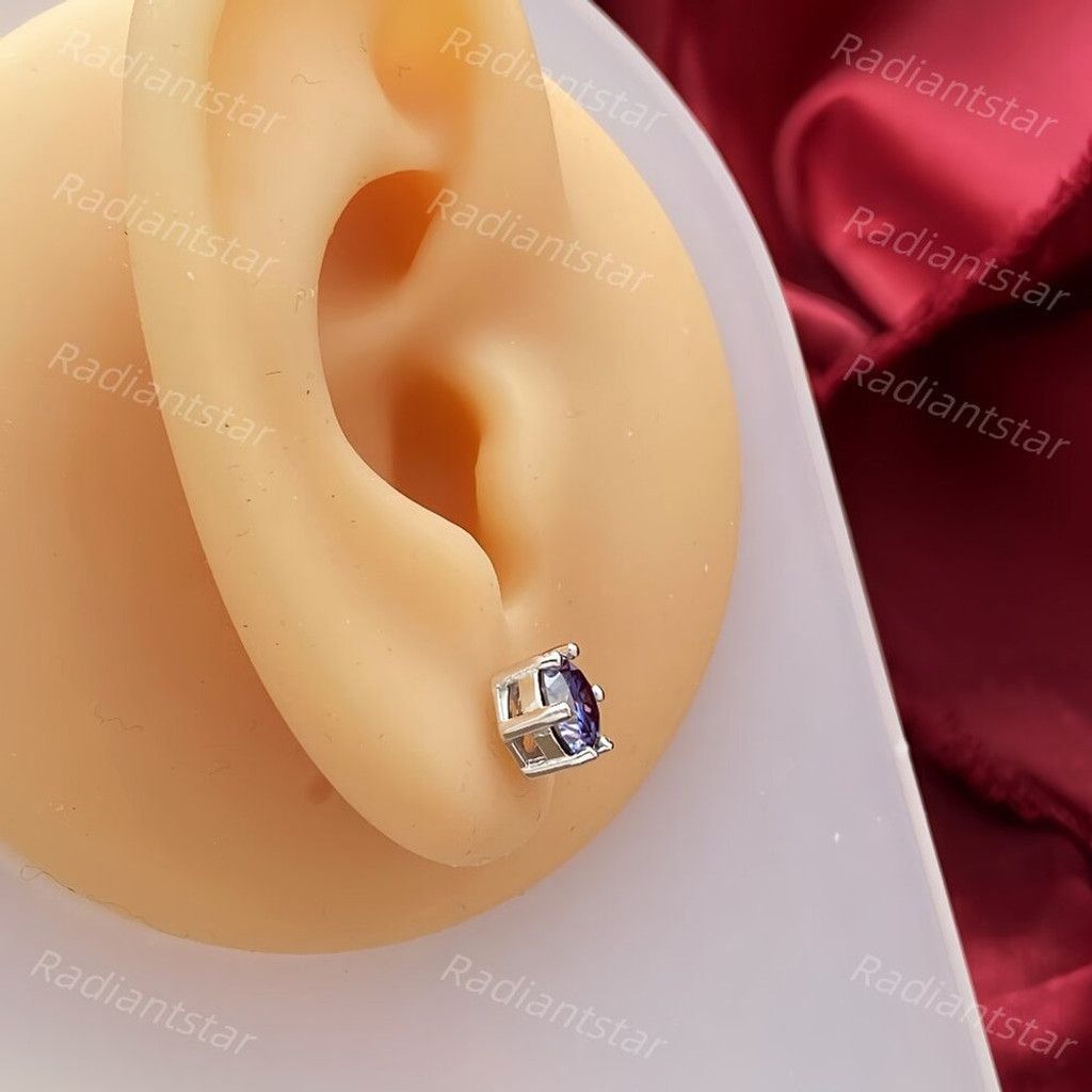 Other NEW 2ct. Imperial Purple Moissanite Solitaire Stud Earrings Size ONE SIZE - 5 Thumbnail