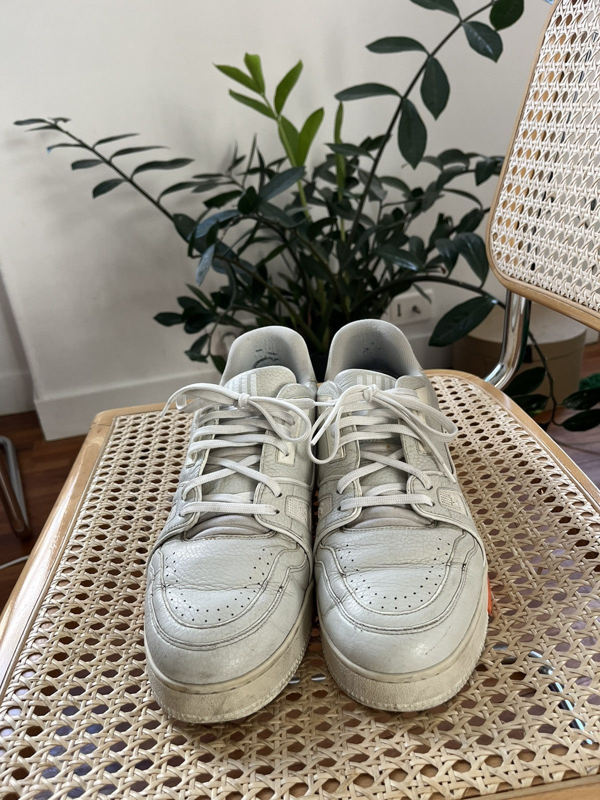 Louis Vuitton × Virgil Abloh Louis Vuitton Trainer Cloud white Orange Size US 9 / EU 42 - 3 Thumbnail