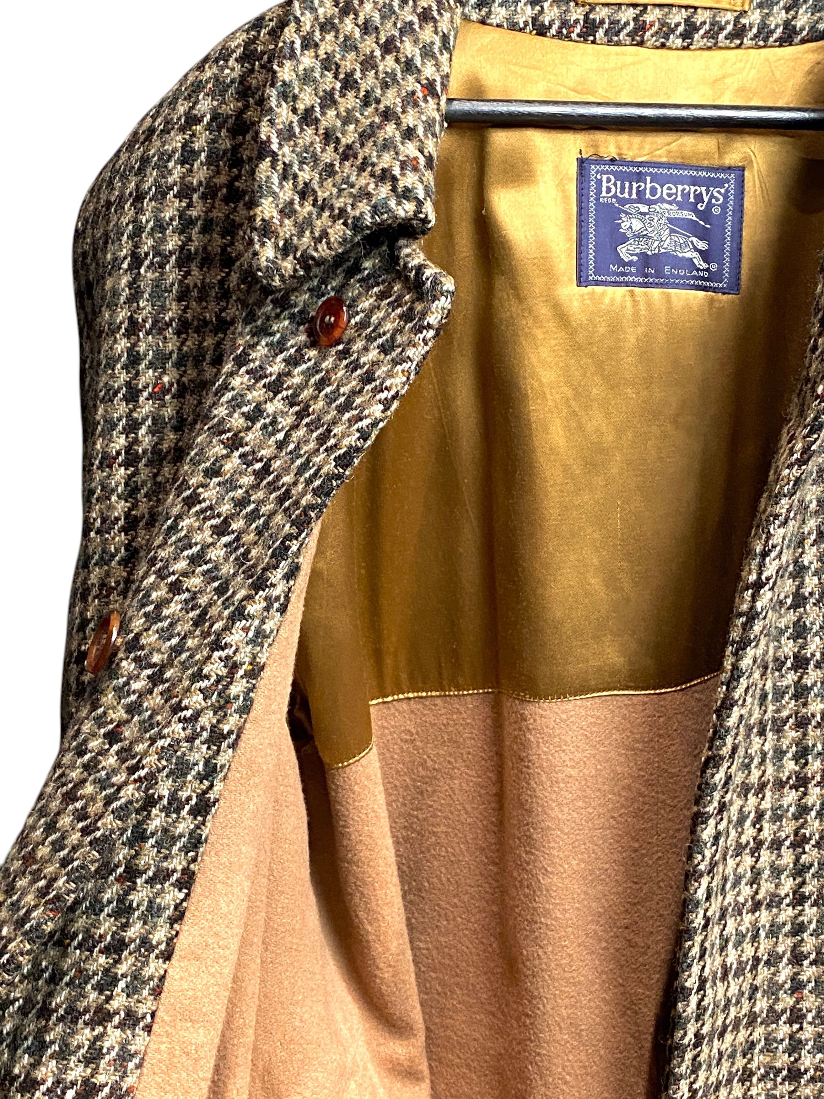 Burberry Burberrys Houndstooth Check Wool Camelhair Long Coat Vintage Size US XXL / EU 58 / 5 - 9 Thumbnail
