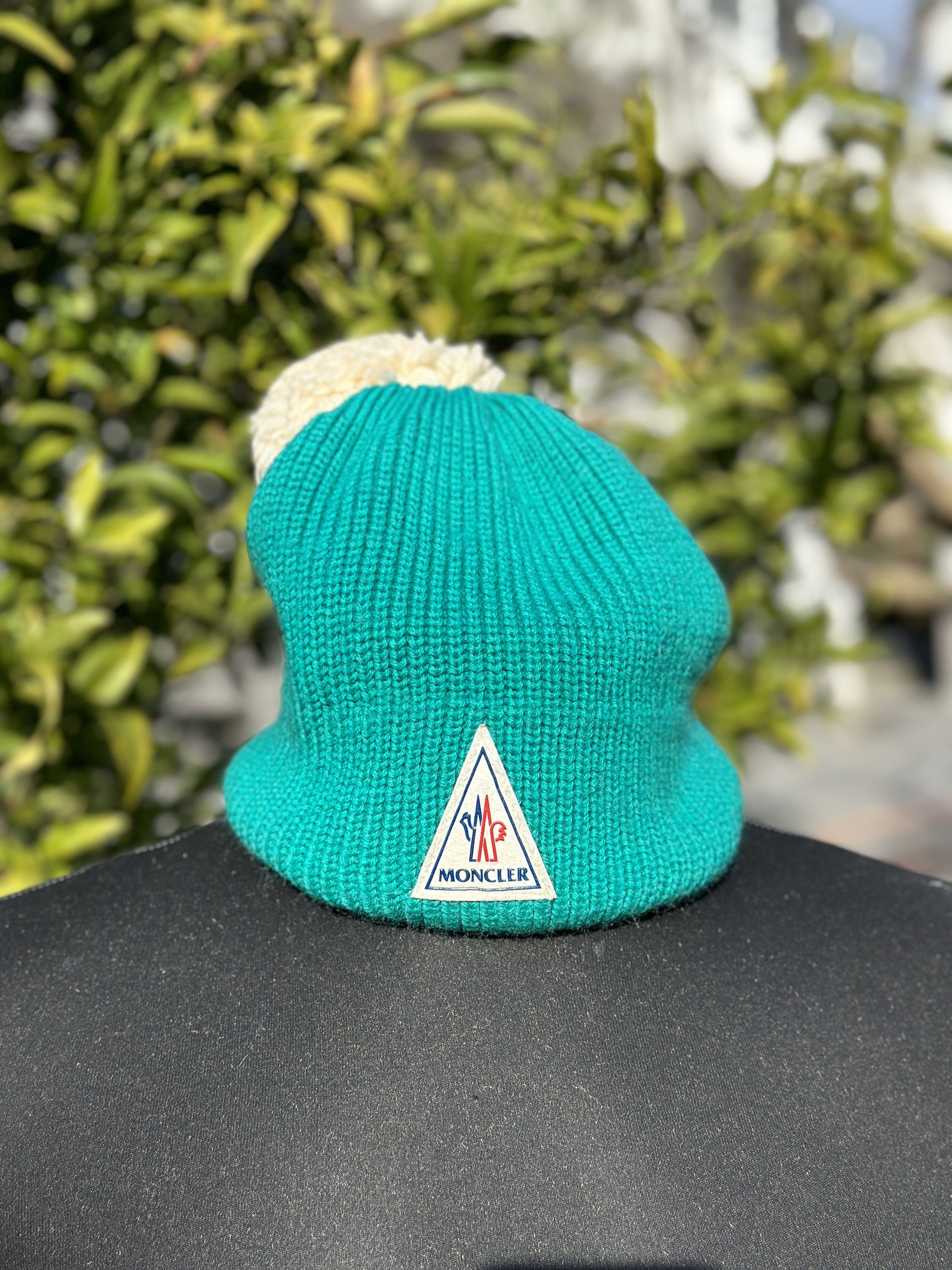 Moncler Vintage Archival Wool Beanie Triangle Logo One Size