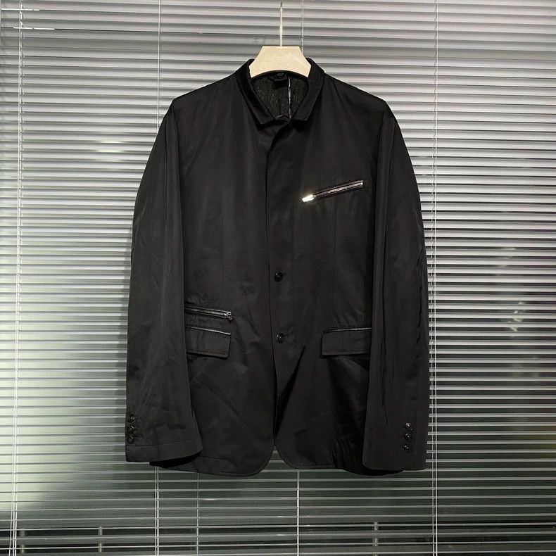 Versace Versace Nylon jacket with a cinched waist, leather lapels, Size US L / EU 52-54 / 3 - 1 Thumbnail