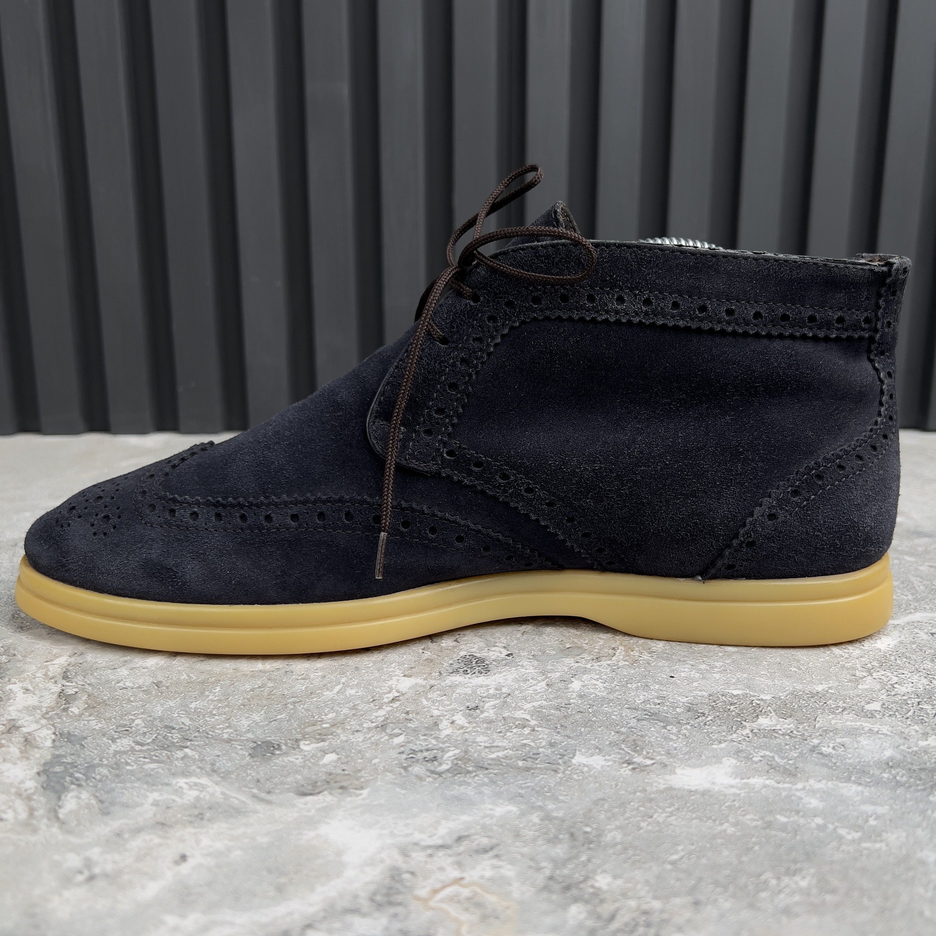 Loro Piana Desert Laced Boots Wing Tip Blue Suede Size US 10 / IT 40 - 5 Thumbnail