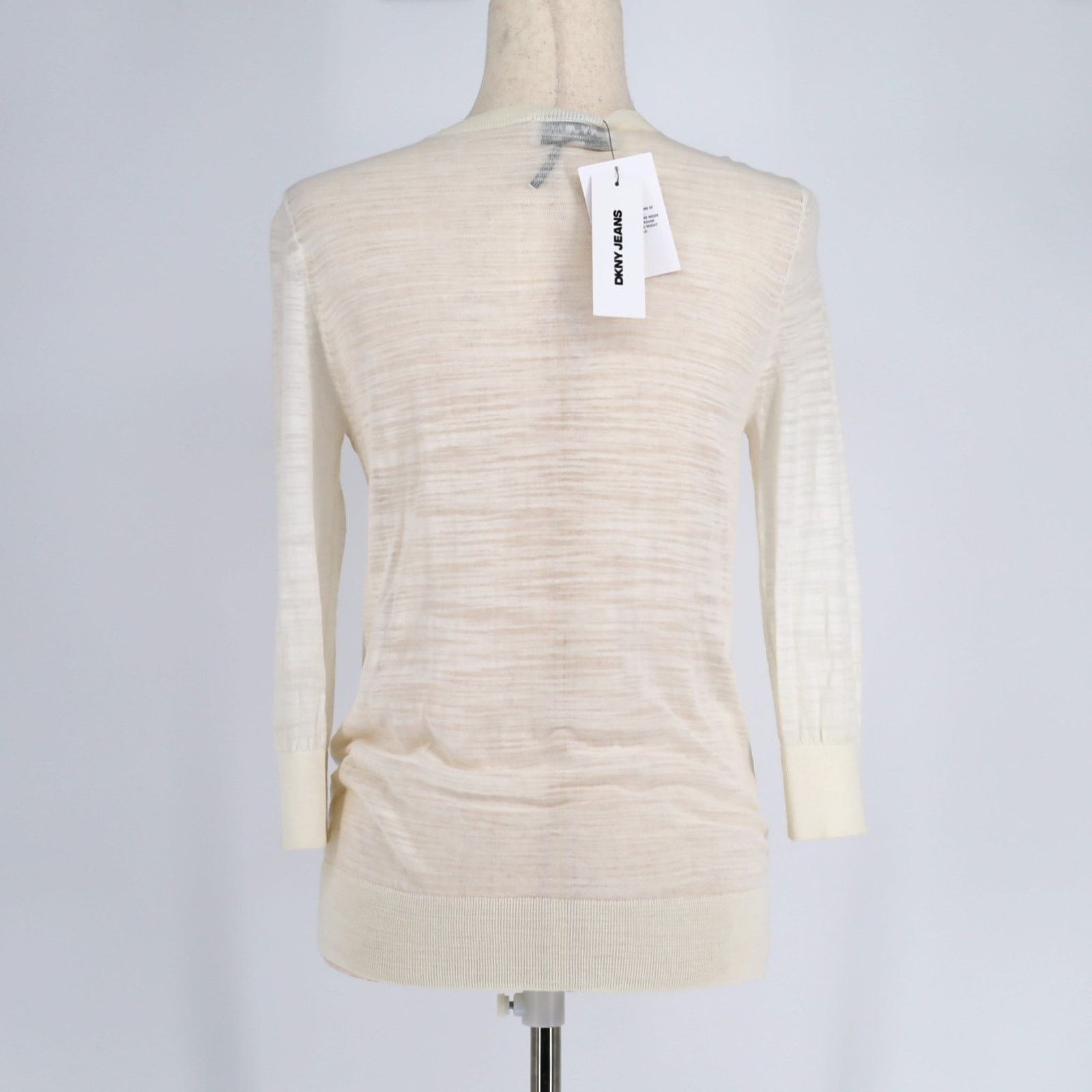 DKNY DKNY Jeans Women Ivory Long Sleeve Button Cardigan Size M Size M / US 6-8 / IT 42-44 - 4 Thumbnail