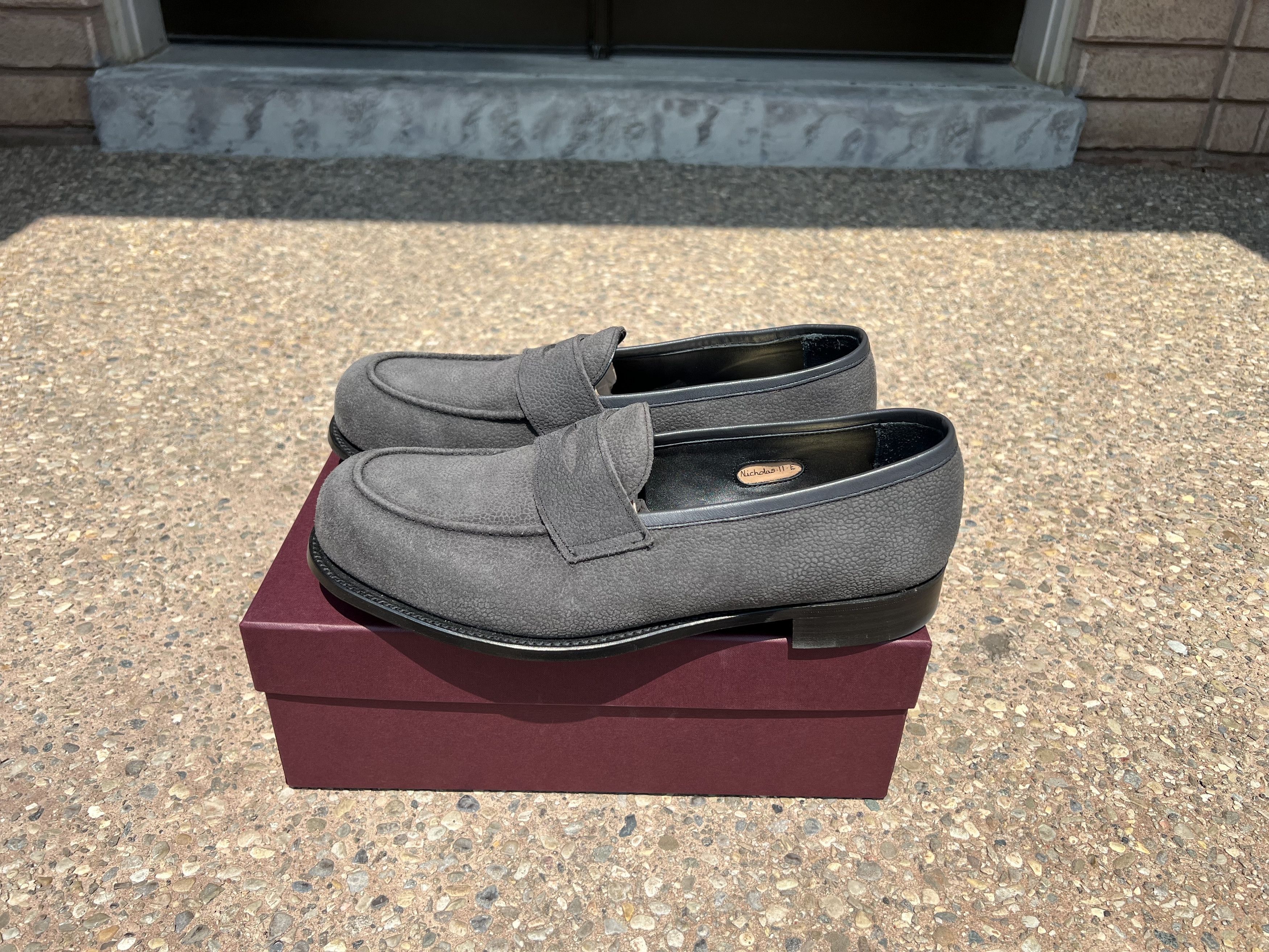 George Cleverley George Cleverley Nicholas Pebble-Grain Nubuck Loafers Size US 12 / EU 45 - 4 Thumbnail