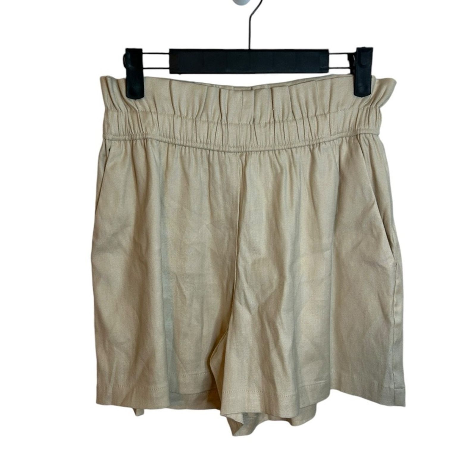 Express NWT Express Beige Linen Blend Paper Bag Shorts Size 26" / US 2 / IT 38 - 1 Thumbnail