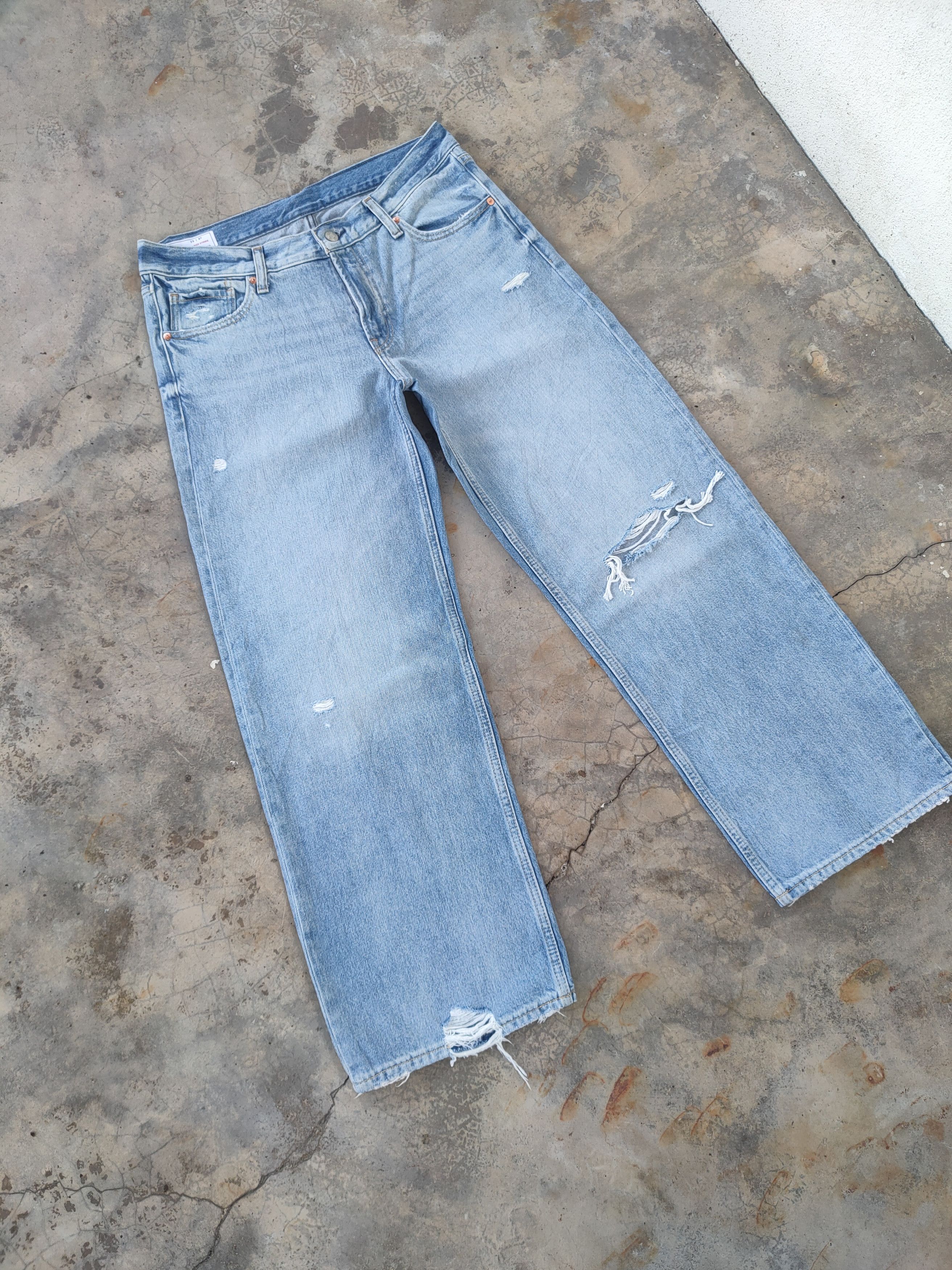 Gap VINTAGE JAPANESE FADED RIPPED DISTRESSED JEANS DENIM PANTS Size US 34 / EU 50 - 2 Thumbnail