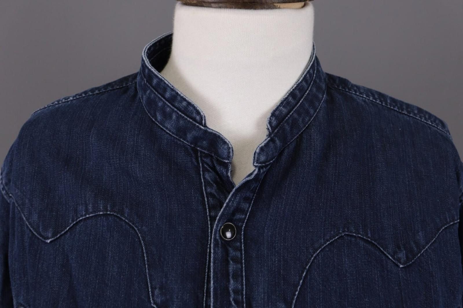 The Kooples The Kooples Sport Fitted Blue Denim Snap Shirt Size L Size L / US 10 / IT 46 - 3 Thumbnail