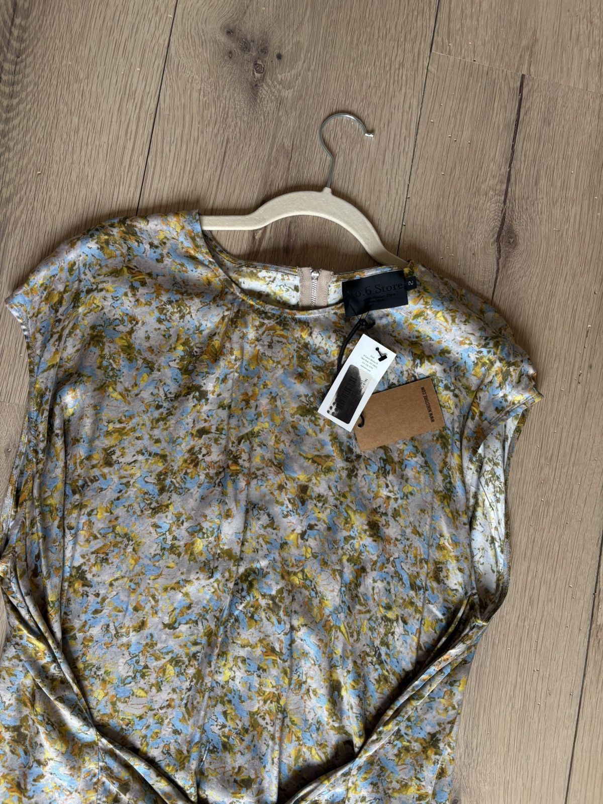 No. 6 No. 6 Store Blue and Yellow Floral Tie-Front Dress Size 2 Size XS / US 0-2 / IT 36-38 - 2 Thumbnail