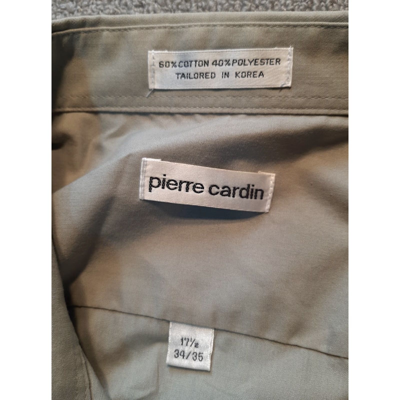 Pierre Cardin PIERRE CARDIN Mens Button-Down Shirt Short Sleeve 17.5 34/35 Beige Long Sleeve Size Regular Mens Size US XXL / EU 58 / 5 - 2 Thumbnail