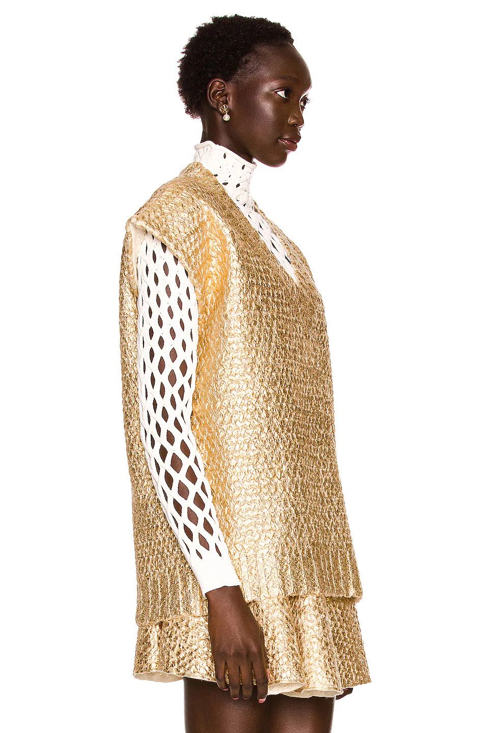 Valentino o1y0326 V-neck Sweater in Gold Size S / US 4 / IT 40 - 2 Thumbnail