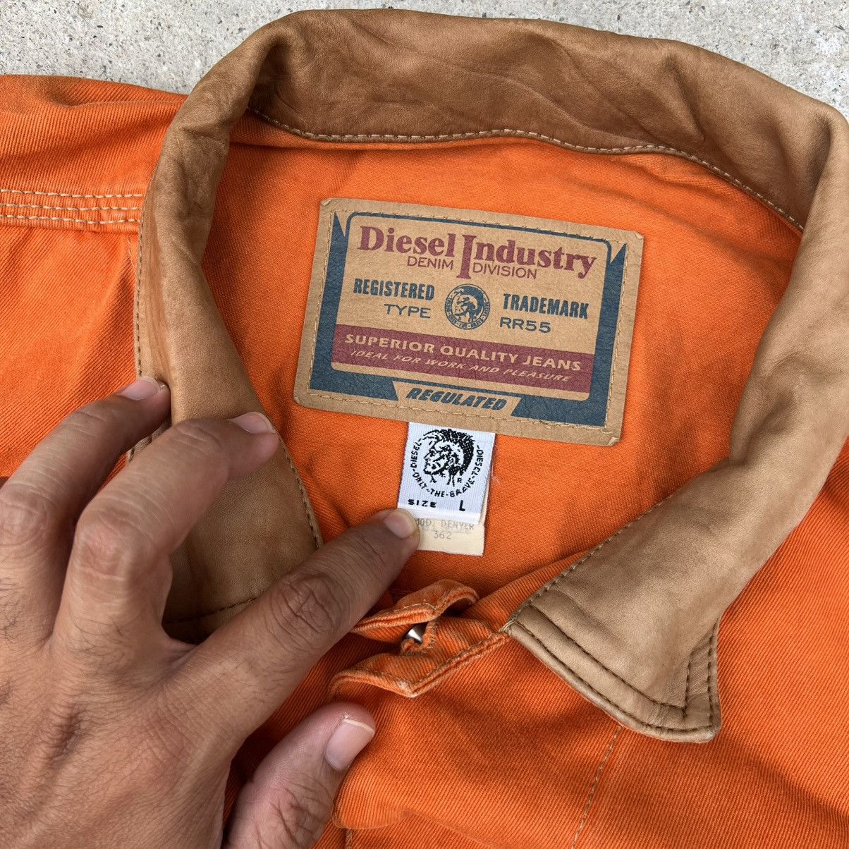 Diesel × Vintage Vintage 90s Diesel Denim Jacket Size US L / EU 52-54 / 3 - 4 Thumbnail