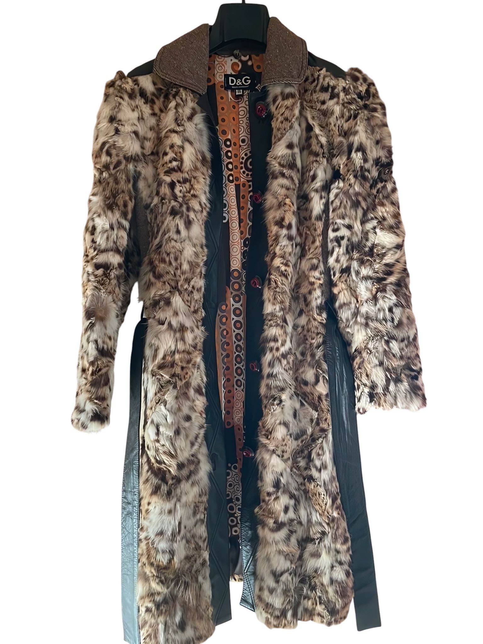Dolce & Gabbana DYED SHEEP FUR LEOPARD BELTED COAT Size M / US 6-8 / IT 42-44 - 2 Thumbnail