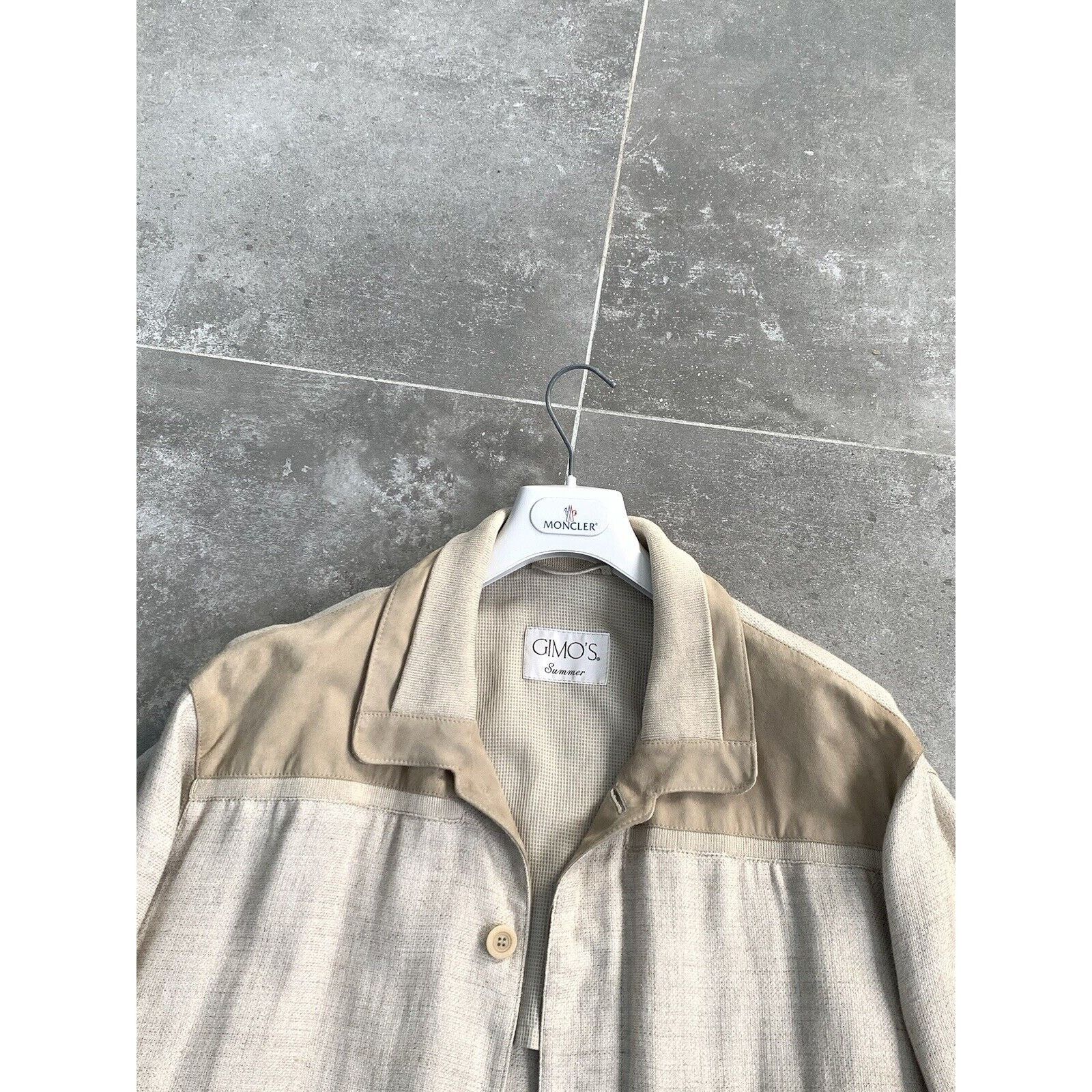 Gimo's × Vintage Men's GIMO'S SUEDE LINEN Bomber Jacket Coat EU 56 UK 46 XL Size US XXL / EU 58 / 5 - 7 Thumbnail
