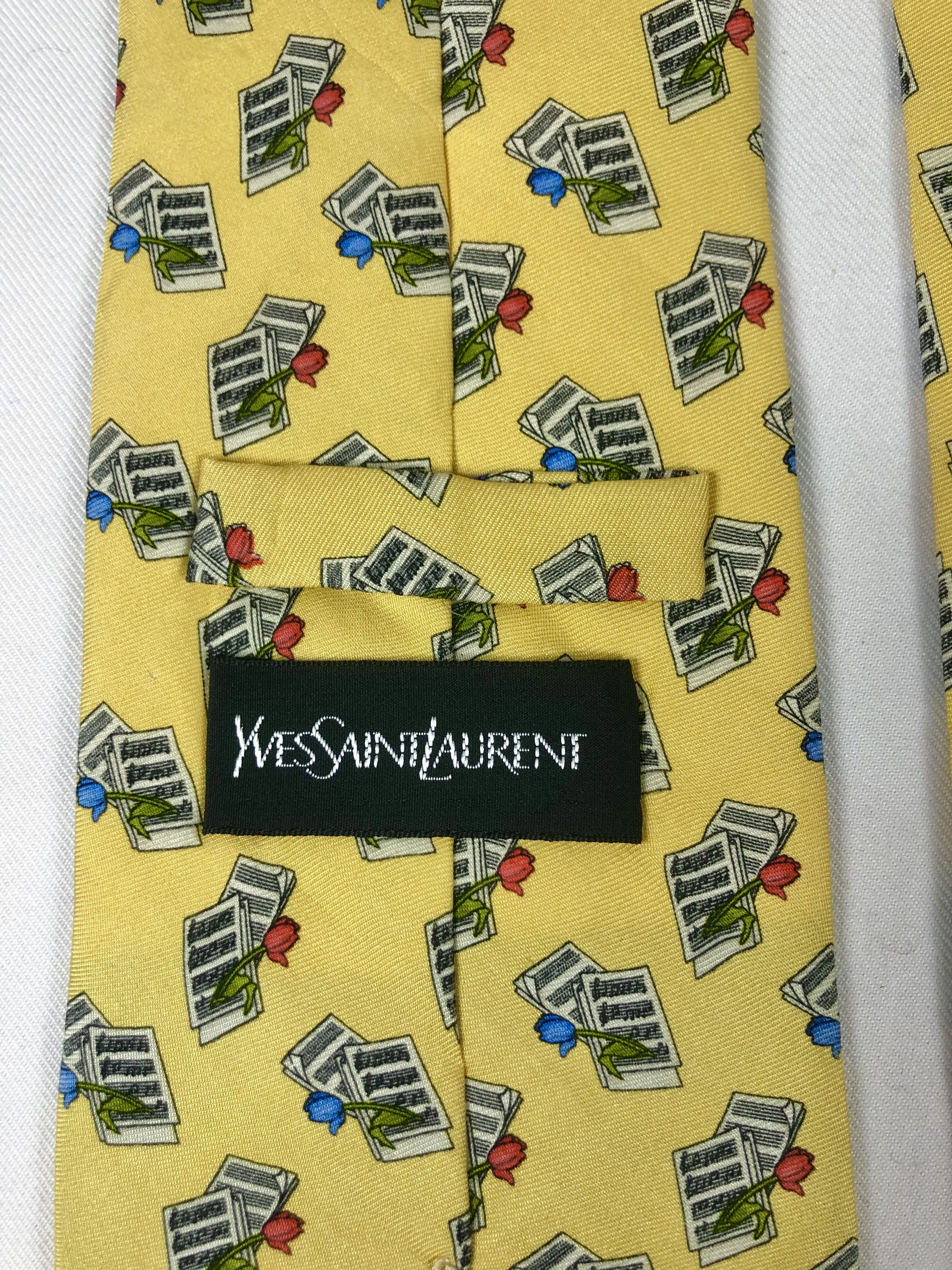 Yves Saint Laurent Rare Vintage Yves Saint Laurent YSL Silk Tie Made in Italy Size ONE SIZE - 8 Thumbnail
