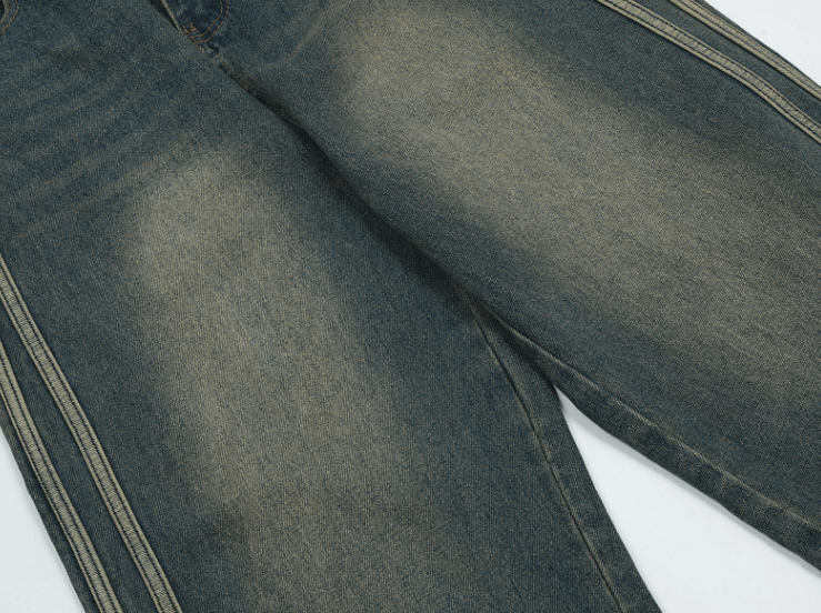 Japanese Brand × Jean American vintage washed distressed side stripe jeans Size US 32 / EU 48 - 5 Thumbnail