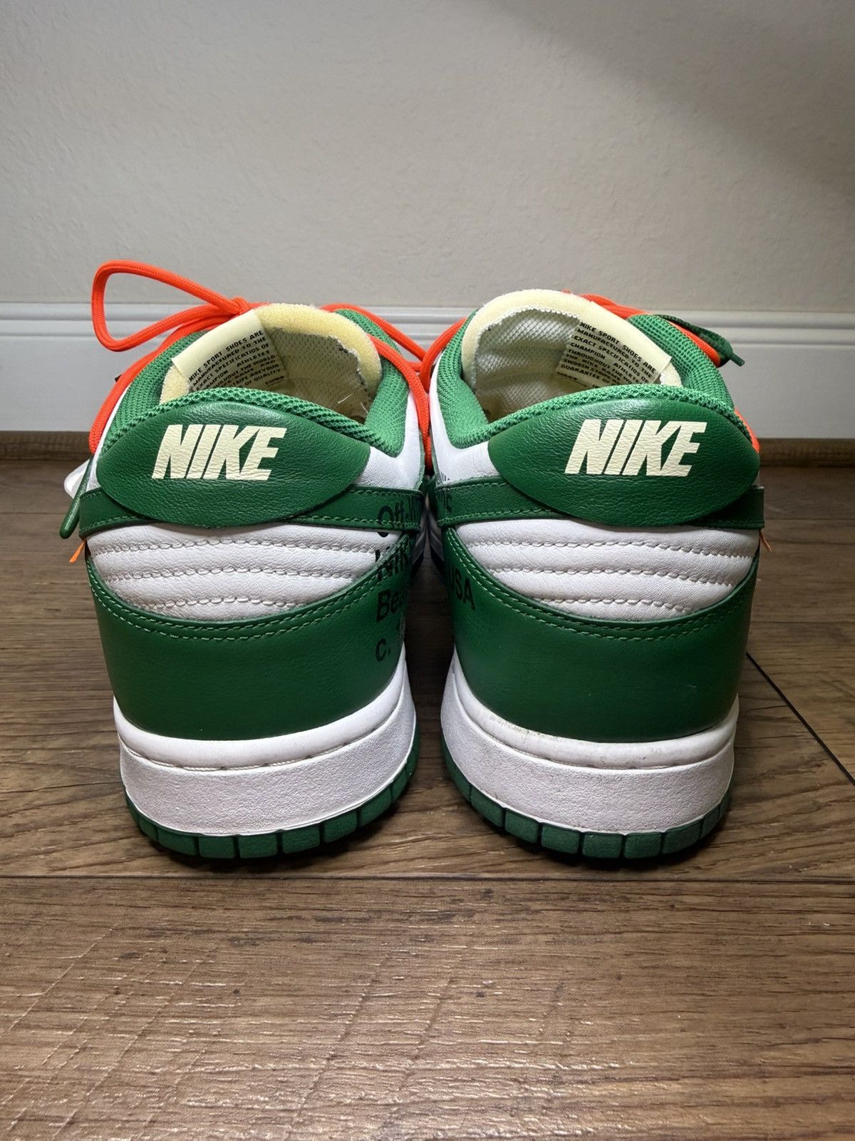 Nike × Off-White Nike Dunk Low Off-White Pine Green Size US 13 / EU 46 - 5 Thumbnail