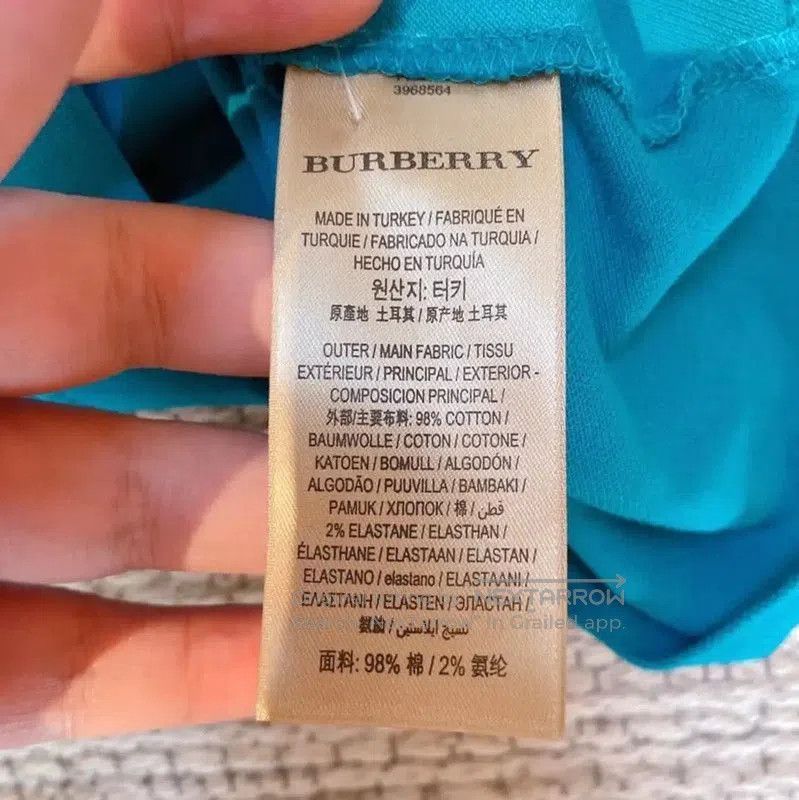 Burberry Burberry Summer Blue Cotton Polo Shirt. Size L / US 10 / IT 46 - 7 Thumbnail