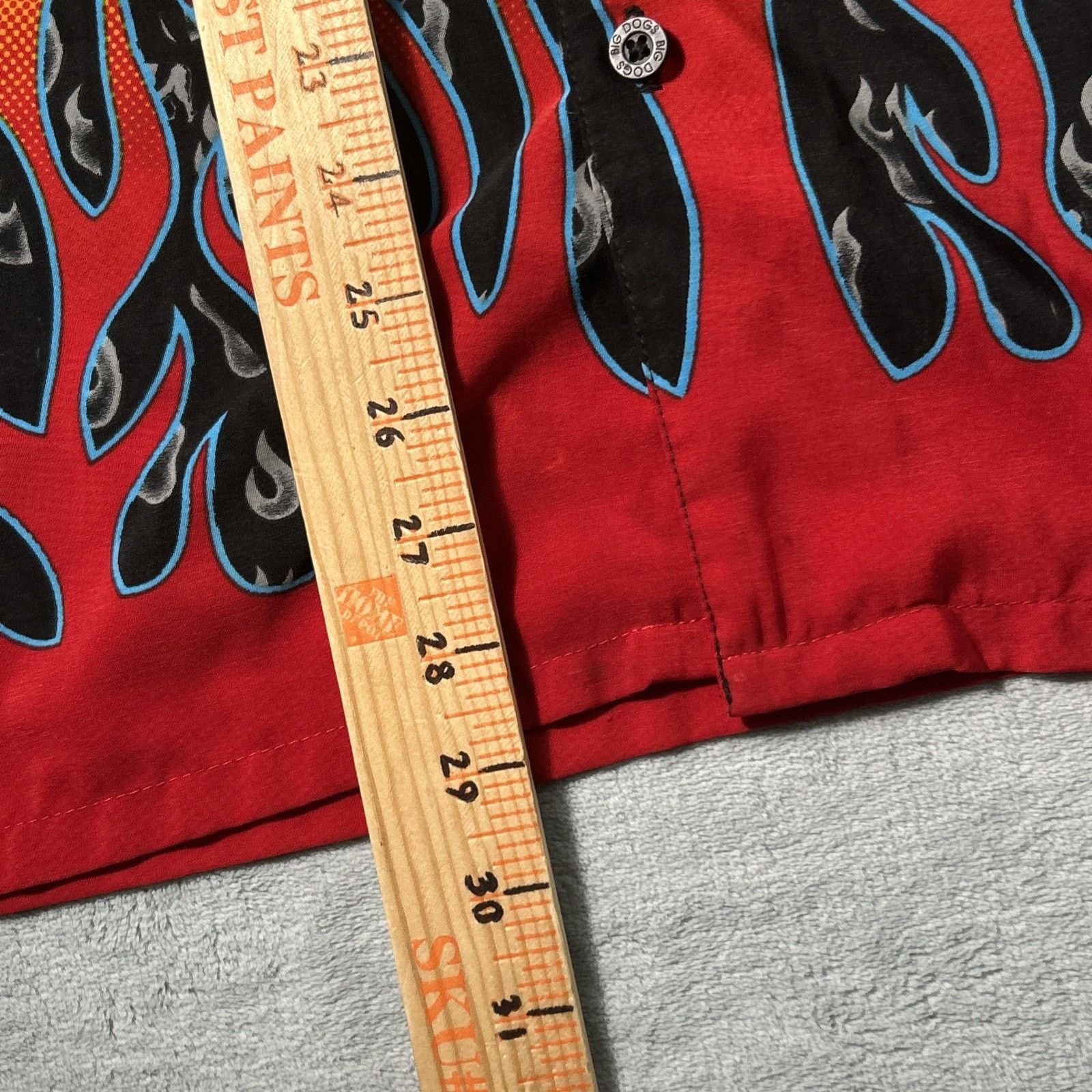 Big Dogs Big Dogs Flaming Fire Flames Button Up Shirt Mens XL Grunge Size US XL / EU 56 / 4 - 12 Thumbnail